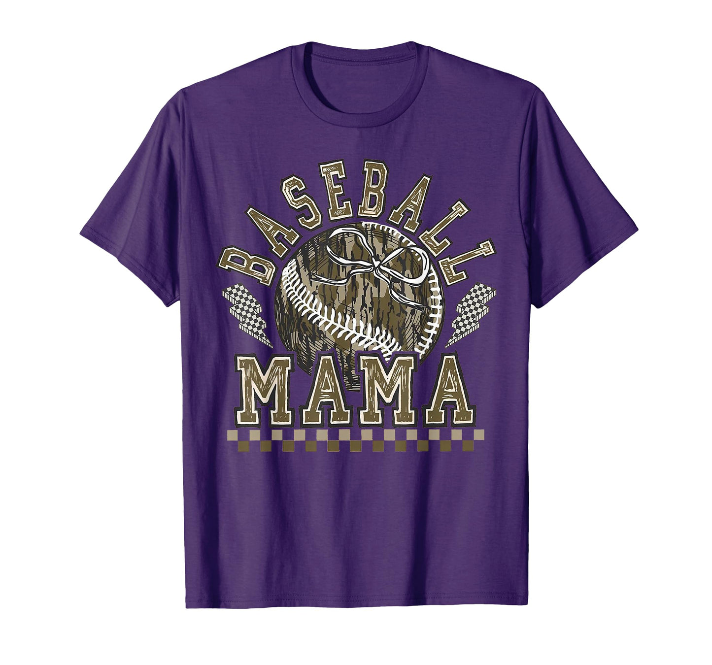 Retro Baseball Camo Mama Game Day Tis The Season Sports Mom T-Shirt