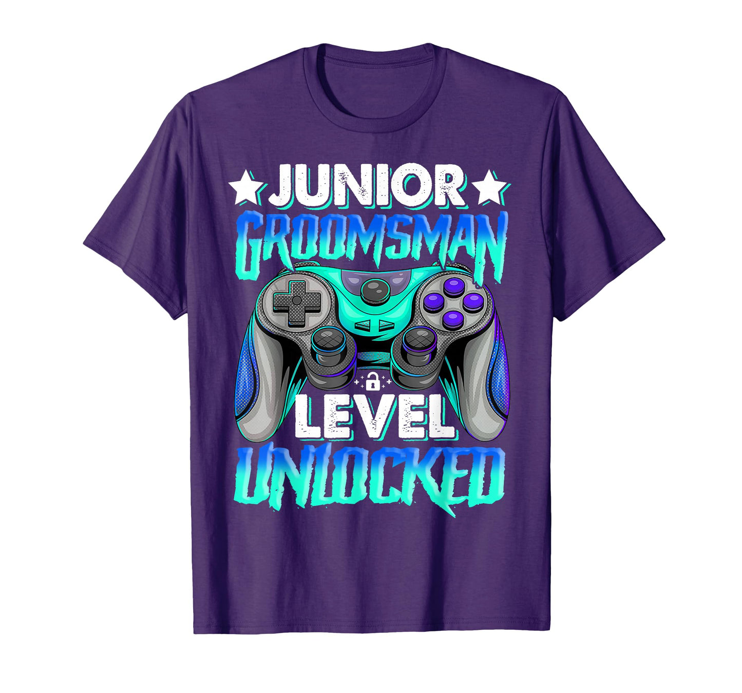 Gamer Junior Groomsman Level Unlocked Video Gaming Wedding T-Shirt