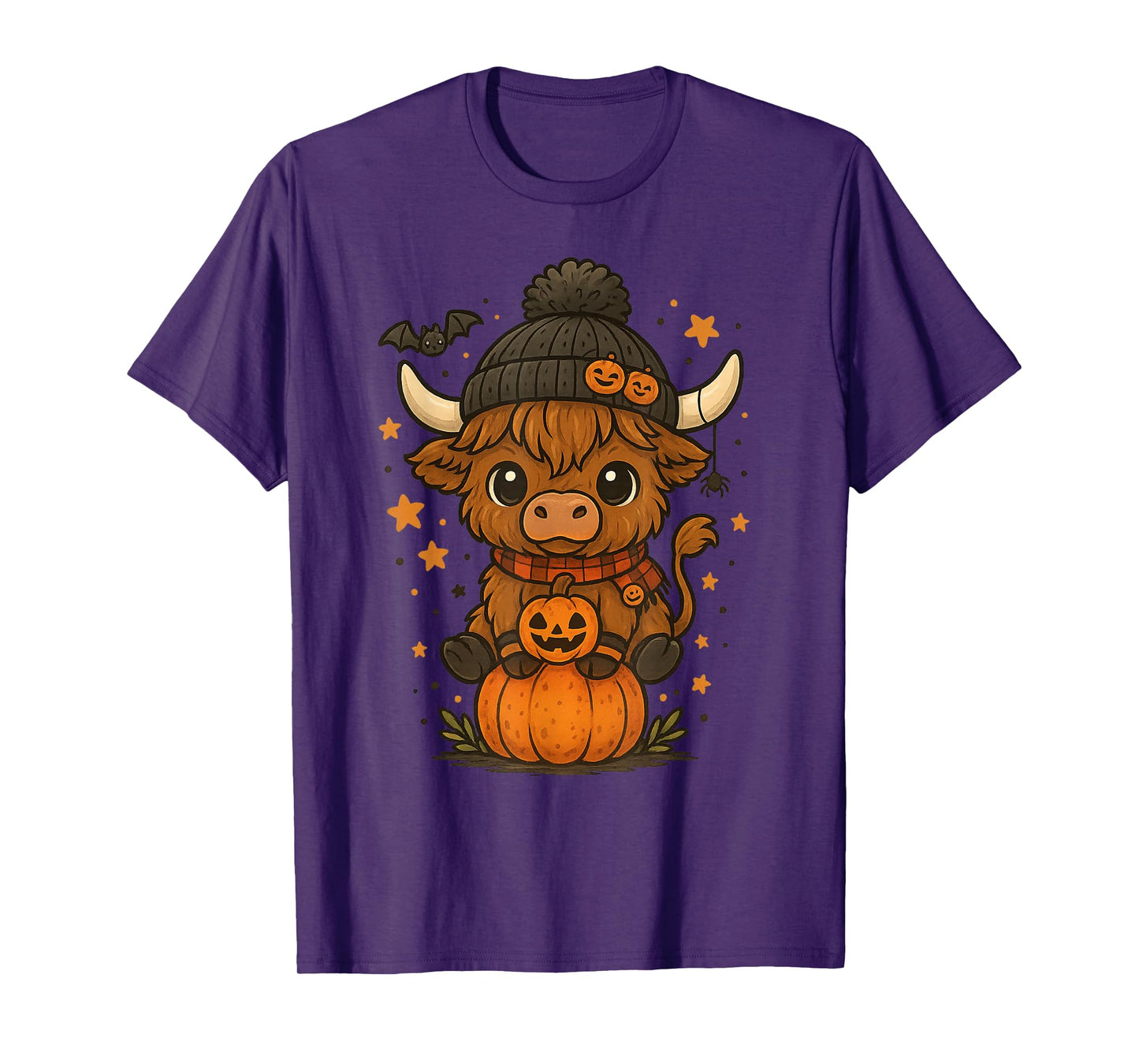 Highland Cow Halloween Cute Pumpkin T-Shirt