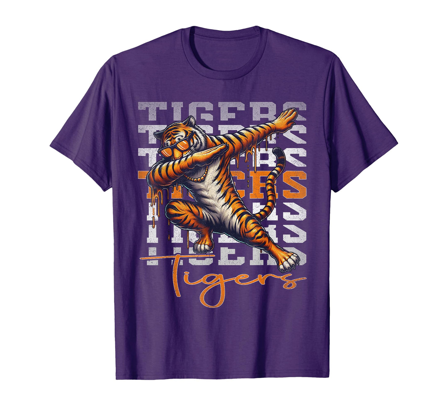 Vintage Graphic Tiger Drip Tiger Dabbing Men Women Kids T-Shirt