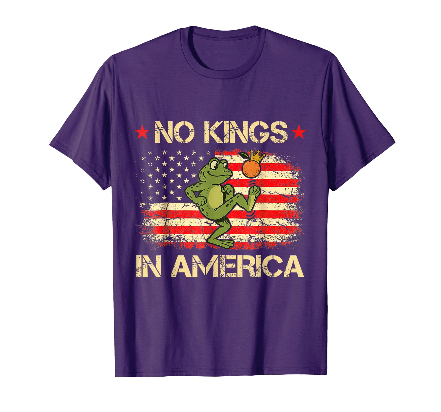 Frogs Resist No King in America Patriotic Frog Protest T-Shirt