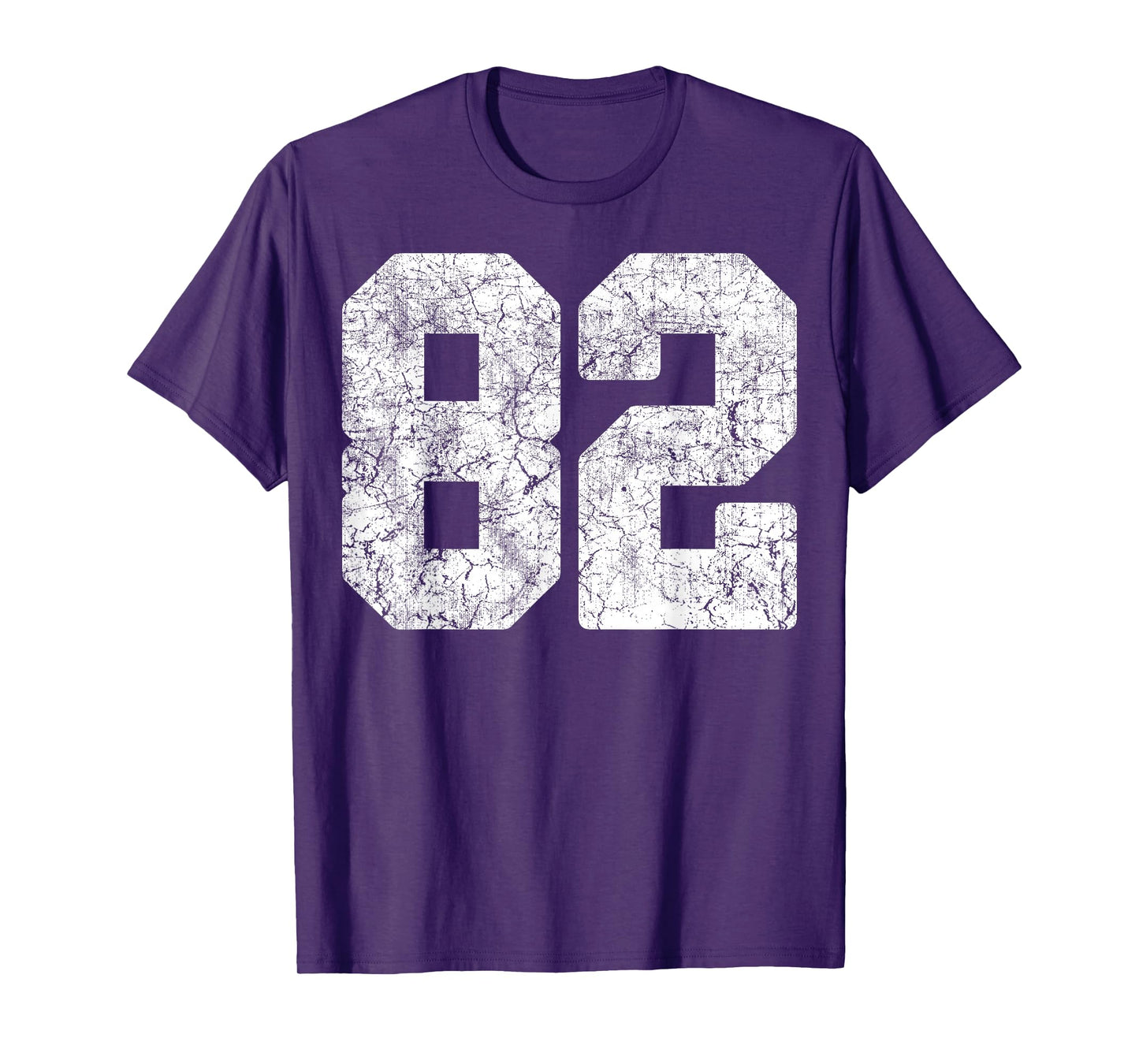 Distressed White Number 82 Jersey Player Uniform #82 Grunge T-Shirt