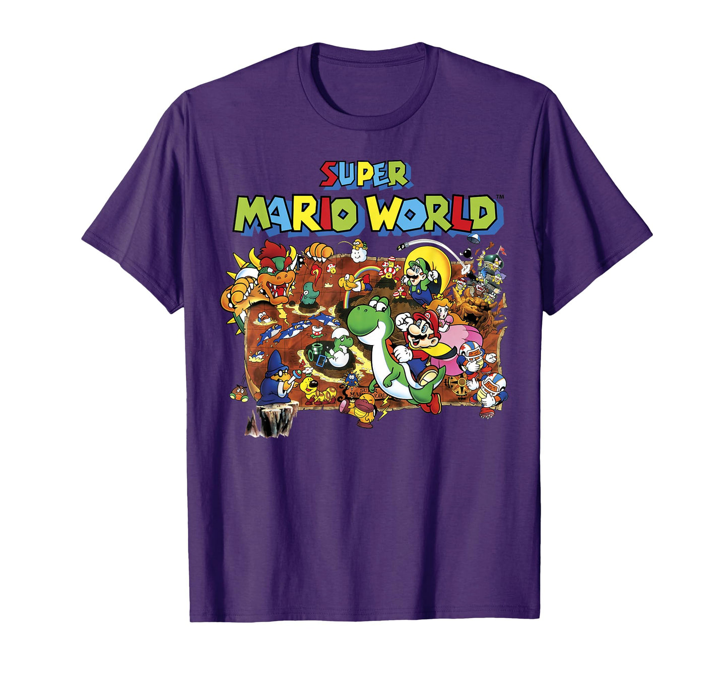 Super Mario World Retro Map Graphic T-Shirt T-Shirt