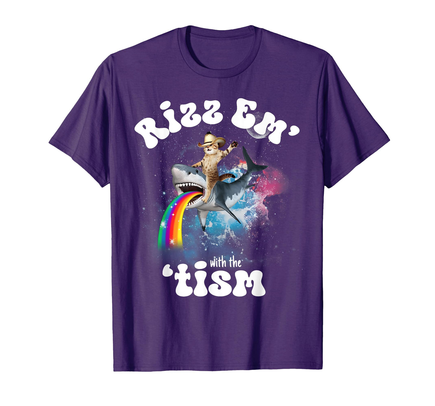 Rizz Em With The Tism Funny Meme Y2K Cat Autism Awareness Men Women Kids T-Shirt