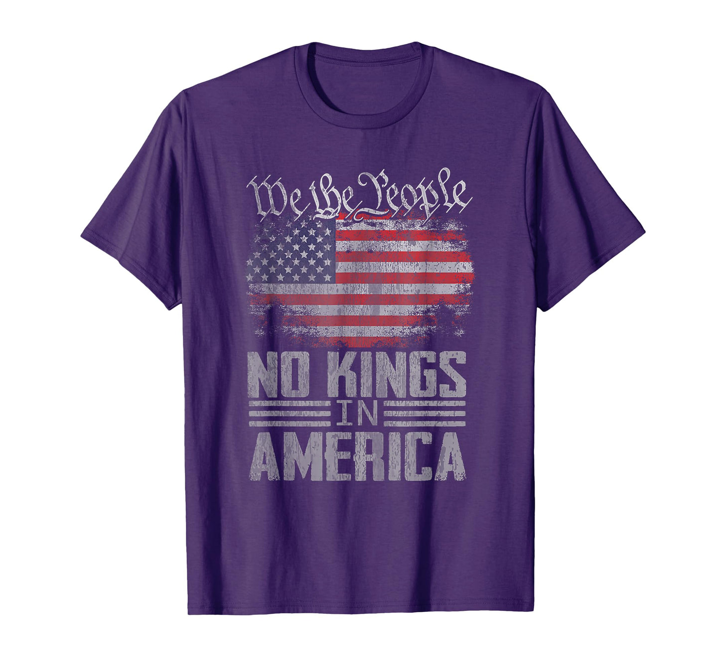 No Kings In America US Flag Vintage Men Women T-Shirt