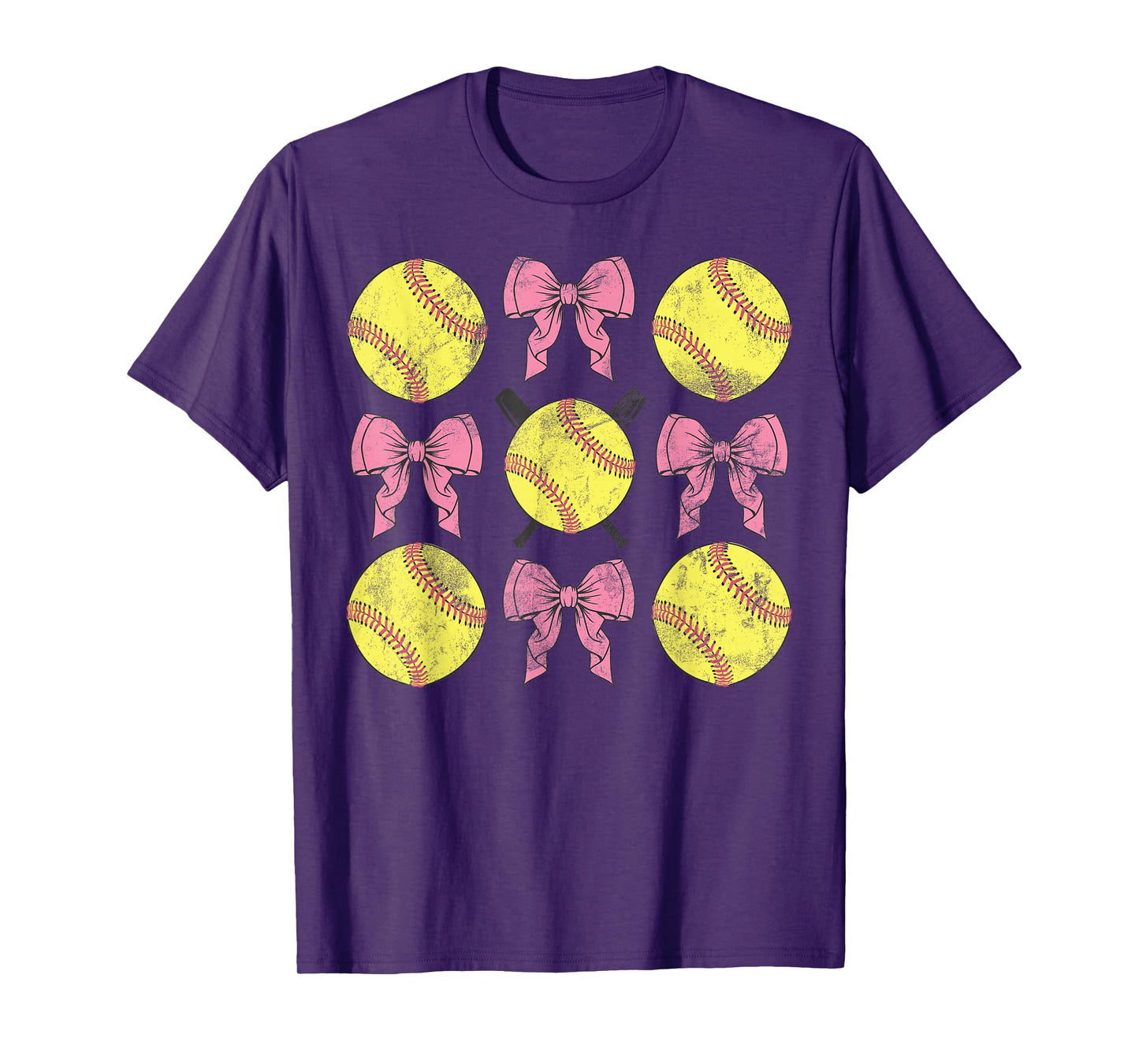 Softball Coquette Bows Game Day Softball Lover T-Shirt