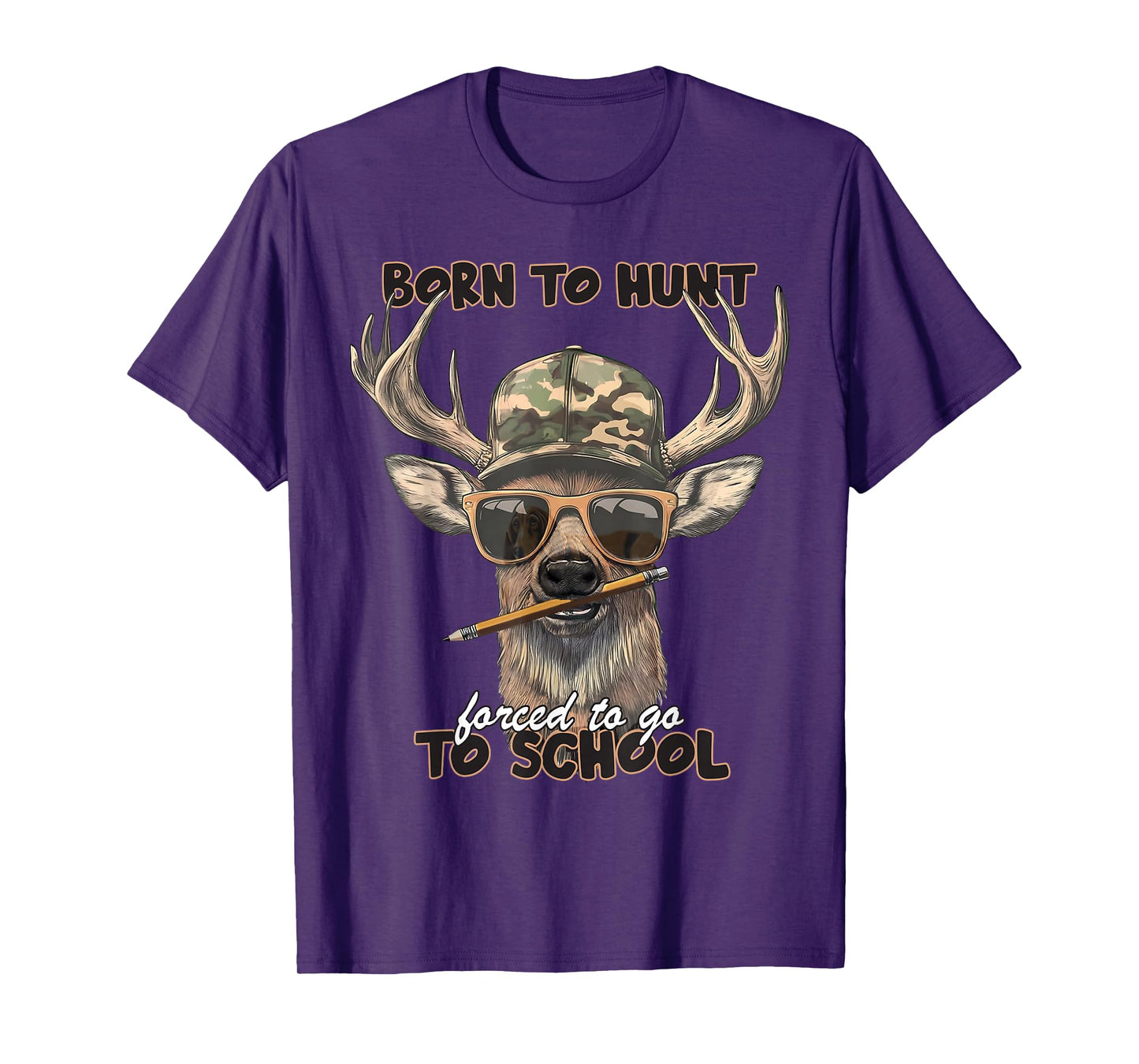 Forced to Go to School Deer Hunting Boy Camo T-Shirt
