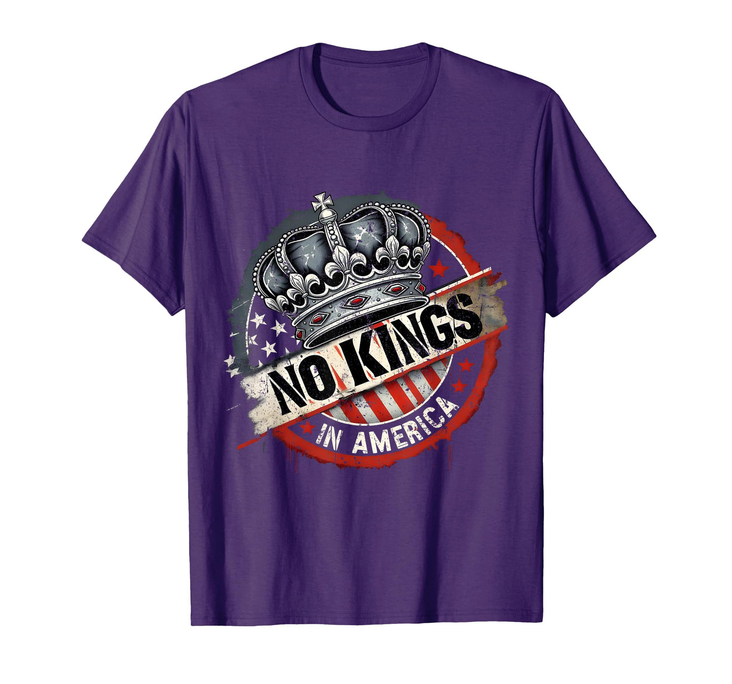 No Kings In America Patriotic No Faux King Way Crown T-Shirt