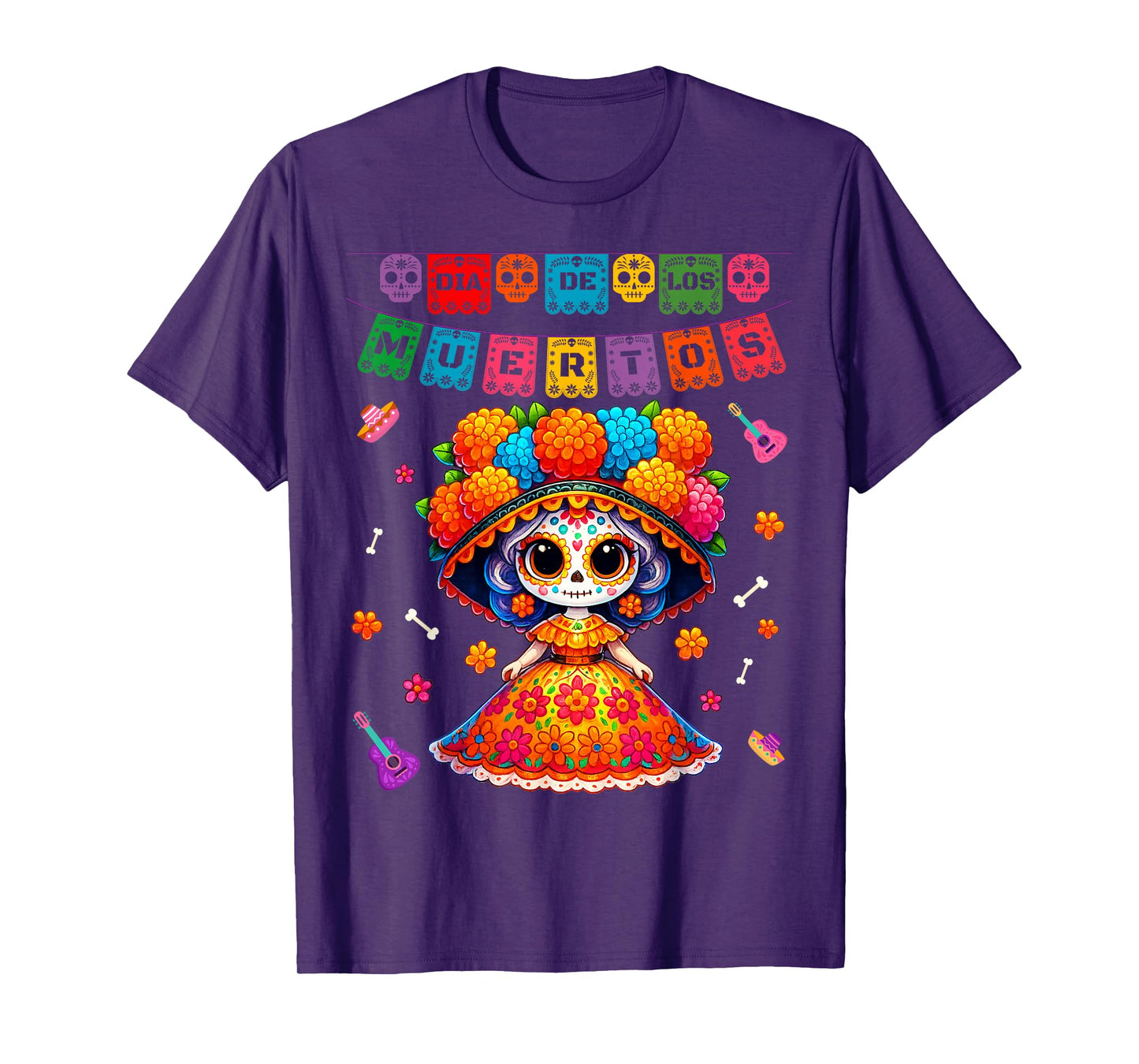 Dia De Los Muertos Floral La Catrina Day The Dead Girl Women T-Shirt