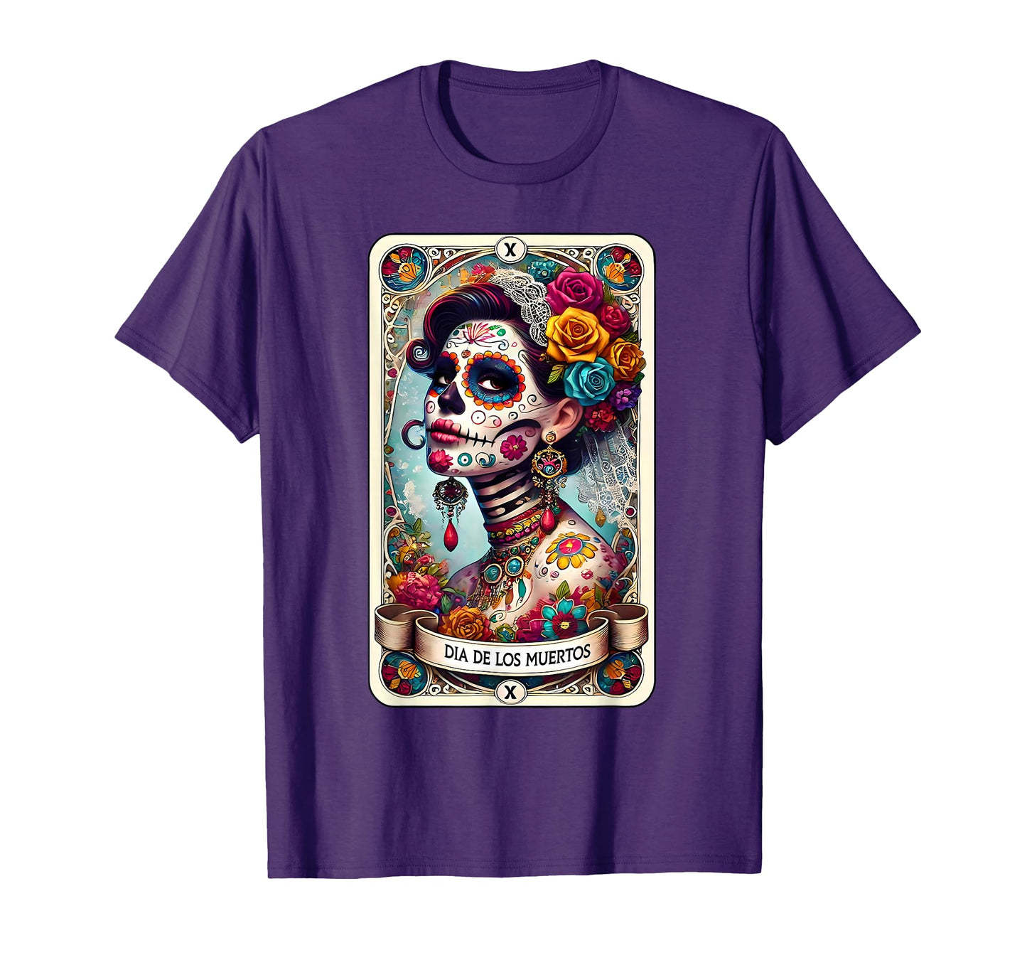 Day Of The Dead Dia De Los Muertos Catrina Woman Flower Rose T-Shirt
