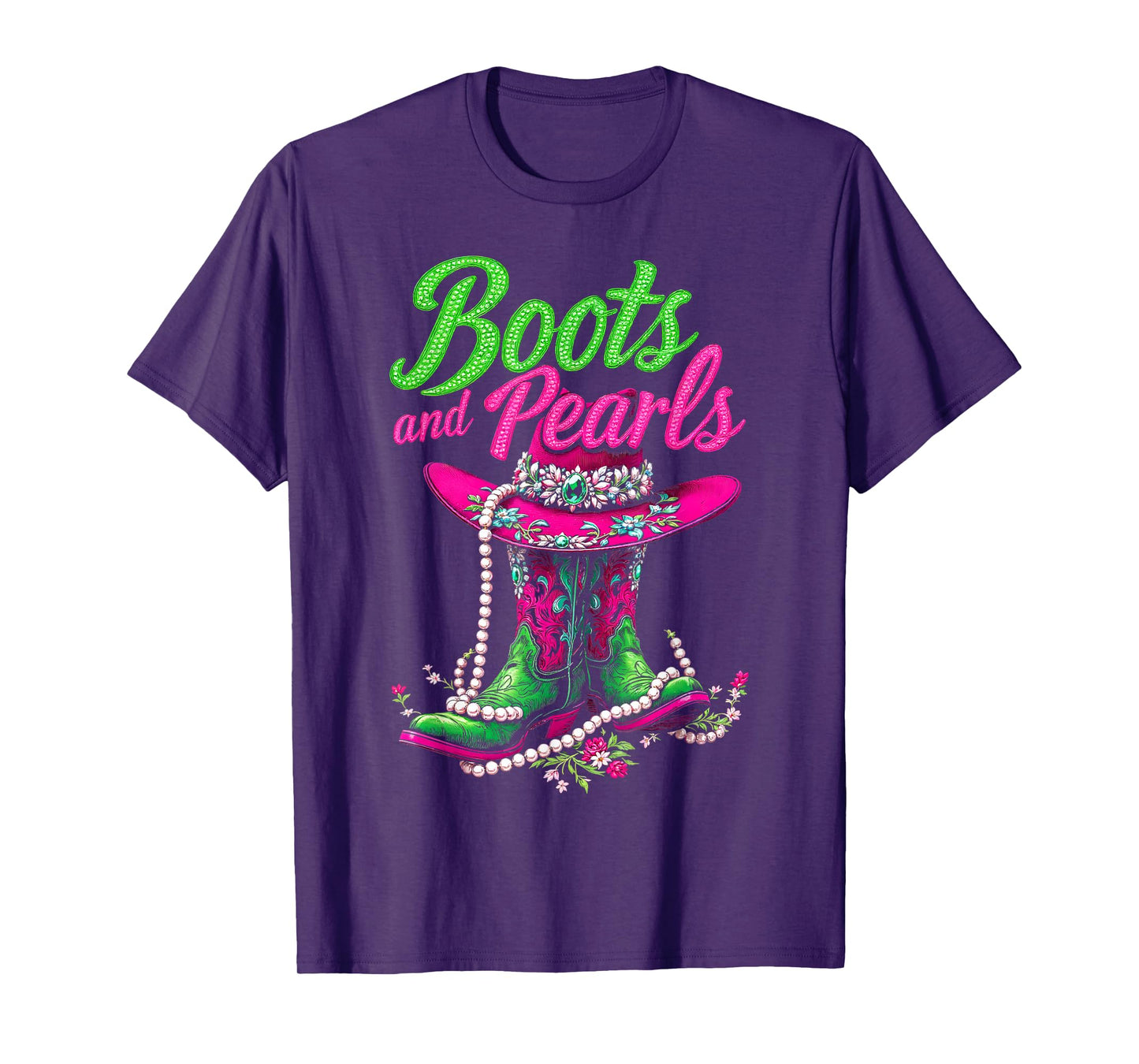 Boots To The Ground Pink Cowgirl T-Shirt