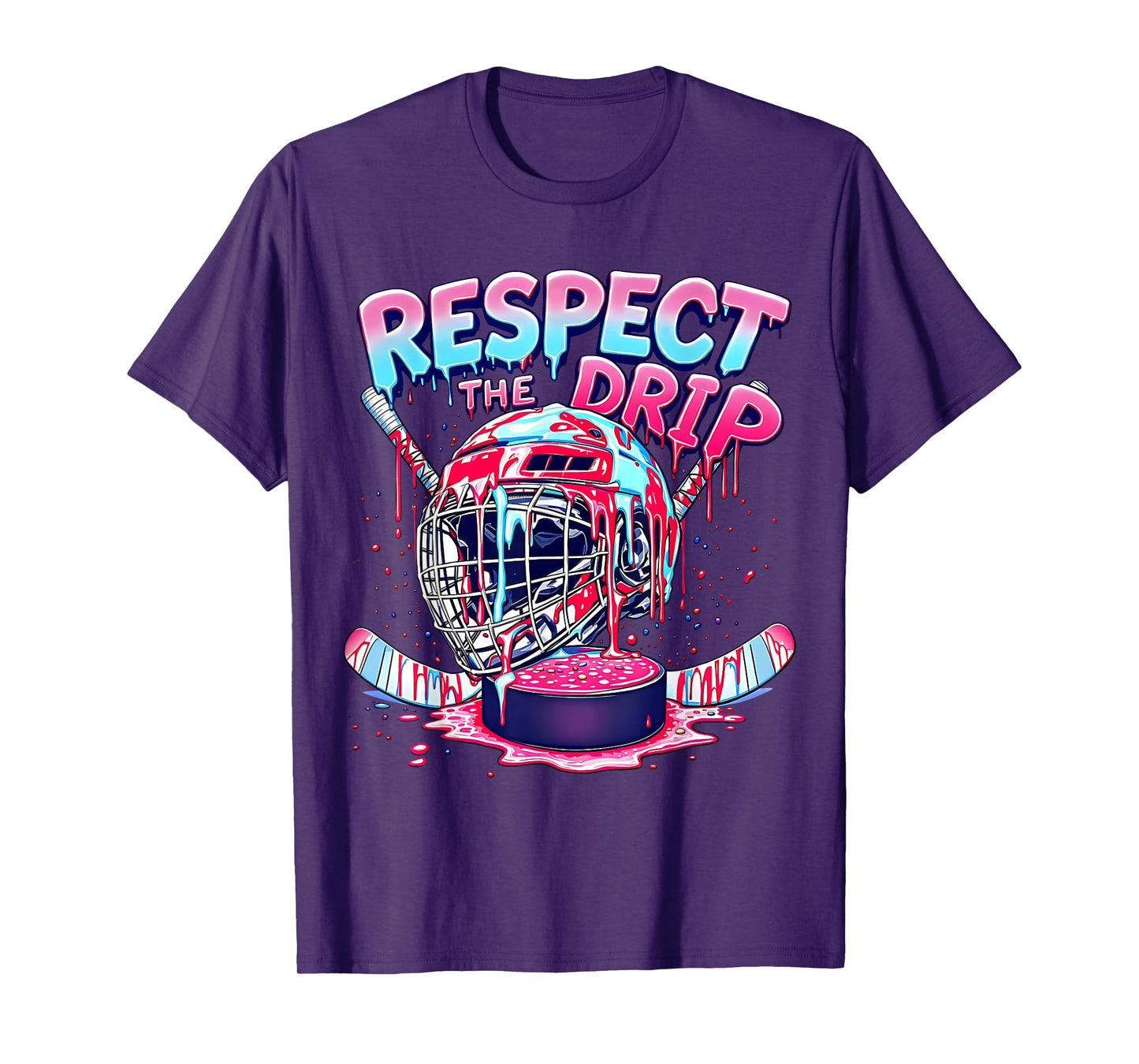 Hockey Drip For Boys Ice Cream Drip Youth Kids Funny Sports T-Shirt
