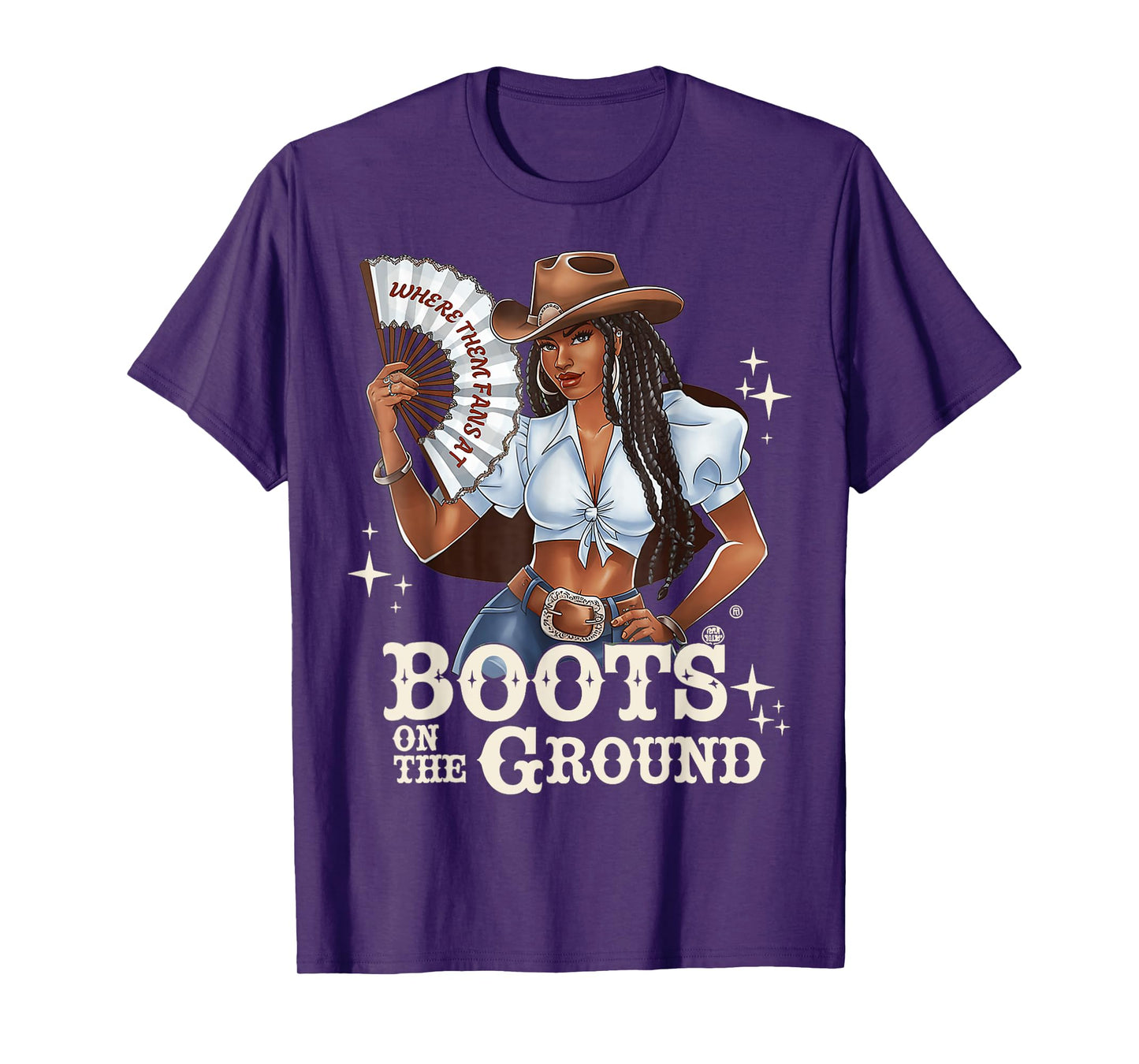 Boots On The Ground Juneteenth Cowgirl Where Them Fans At T-Shirt