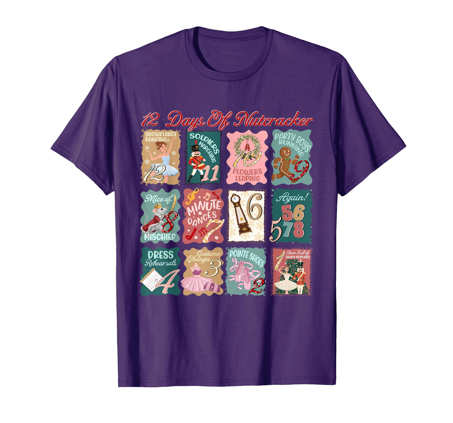 Retro 12 Days of Nutcracker Ballet Fairy Plum Gingerbread T-Shirt