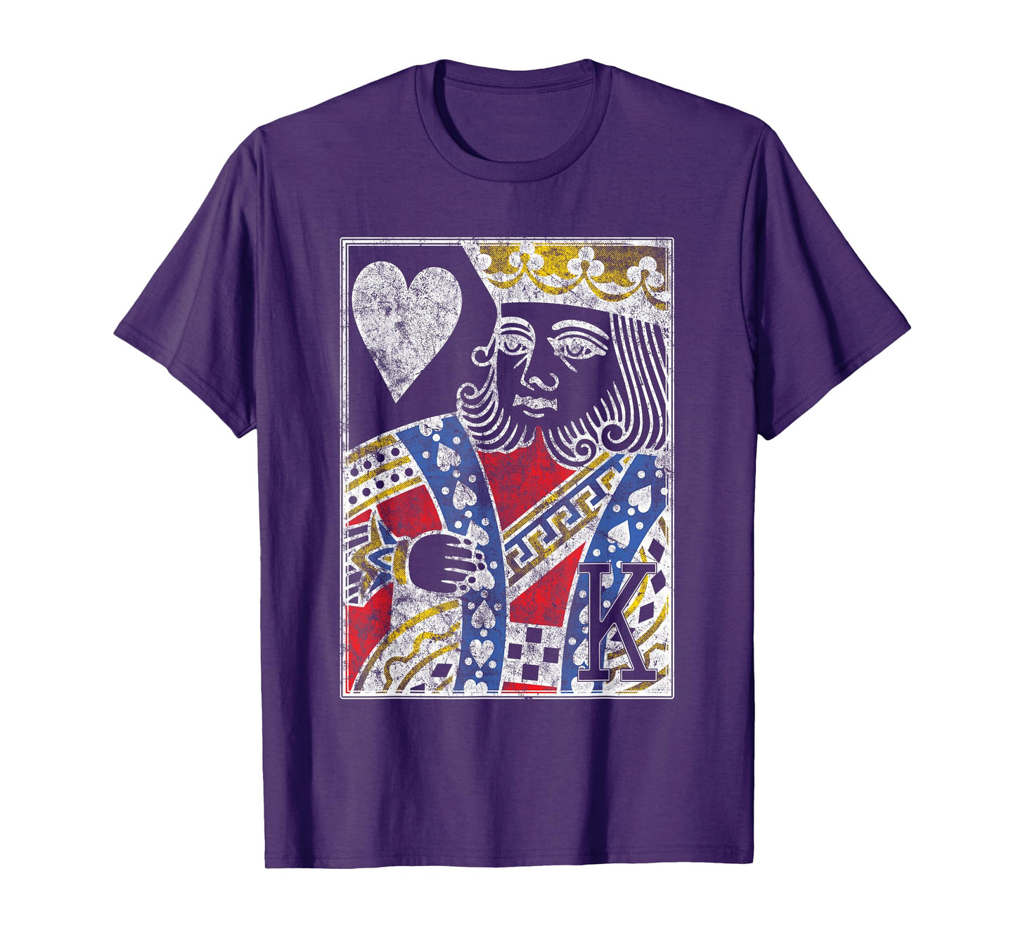 King of Hearts Vintage Look Distressed Playing Card T-Shirt