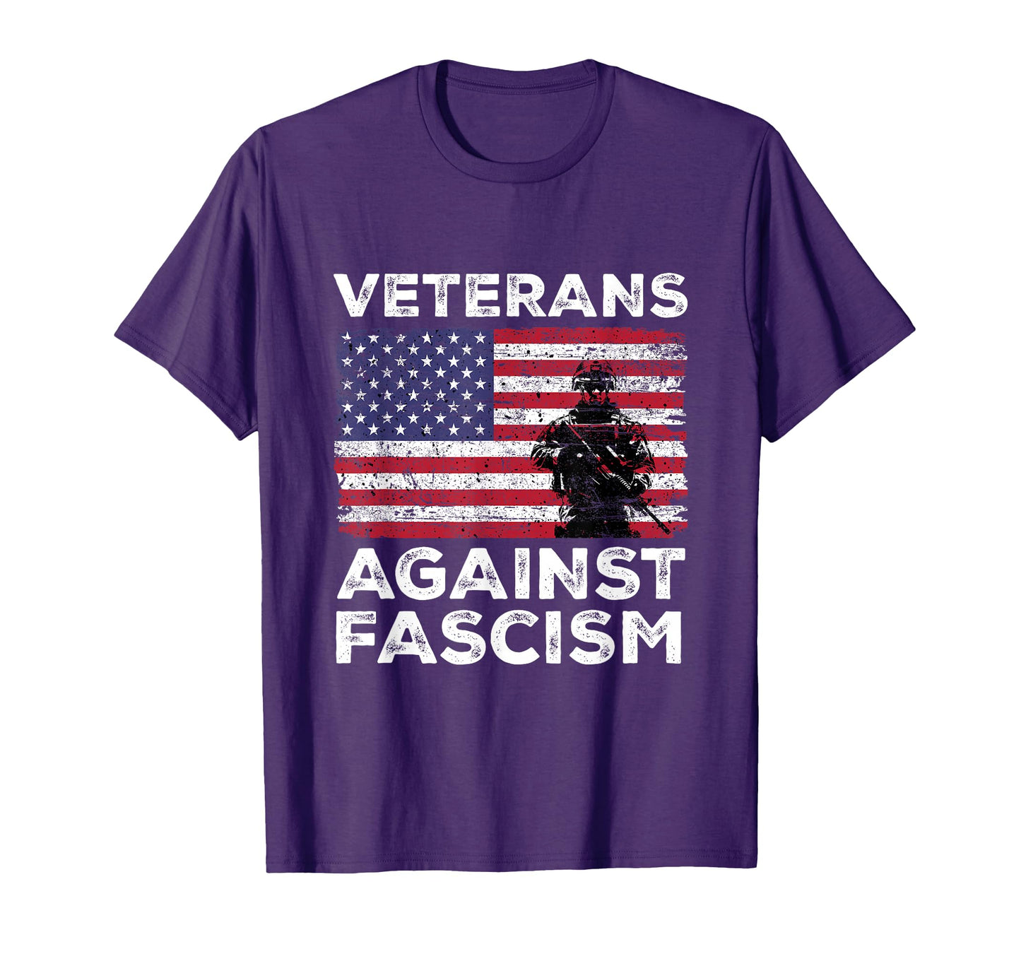 Veterans Against Fascism Vintage US Army Patriotic Soldier T-Shirt