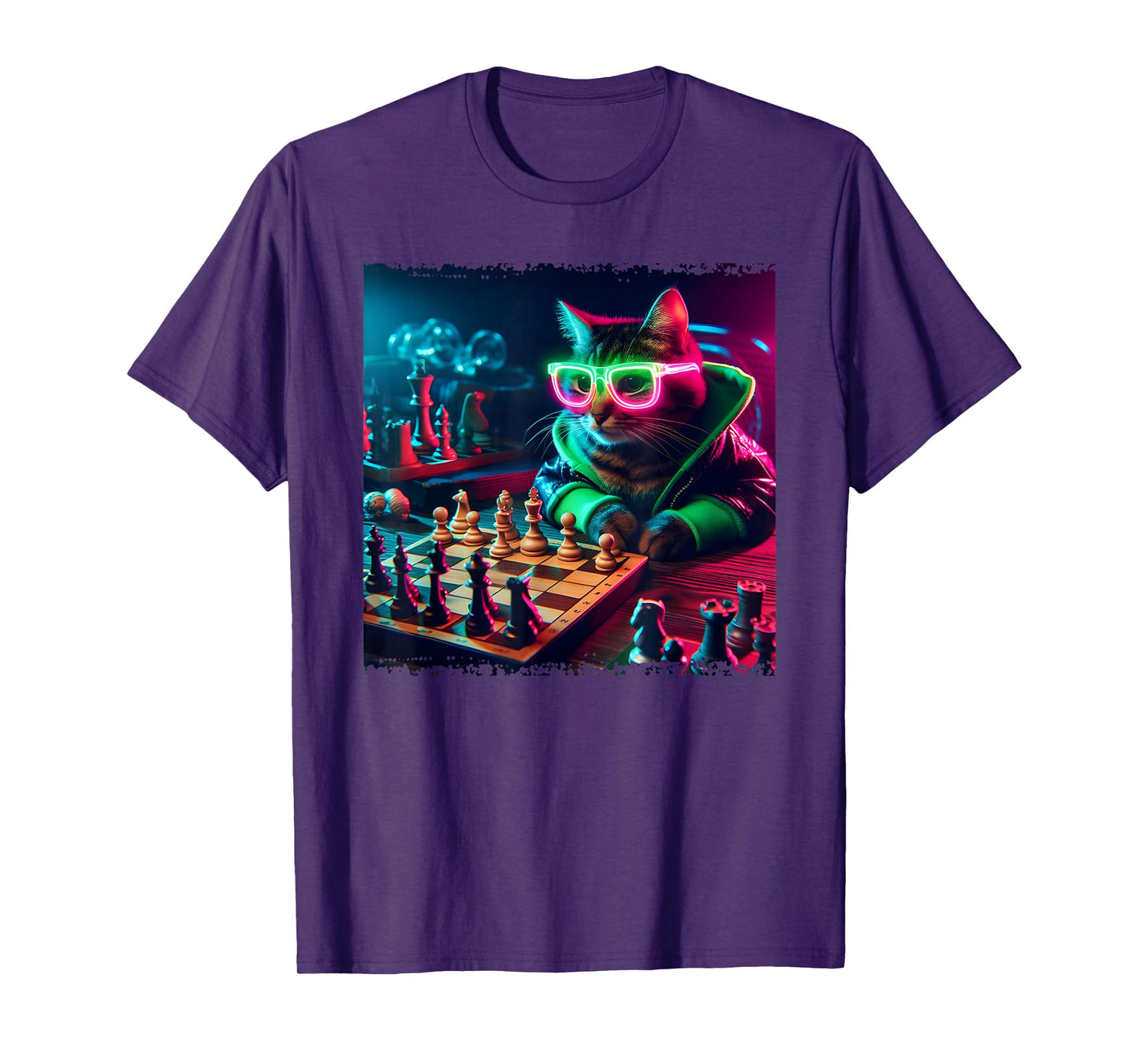 Stylish Cat Playing Chess T-Shirt