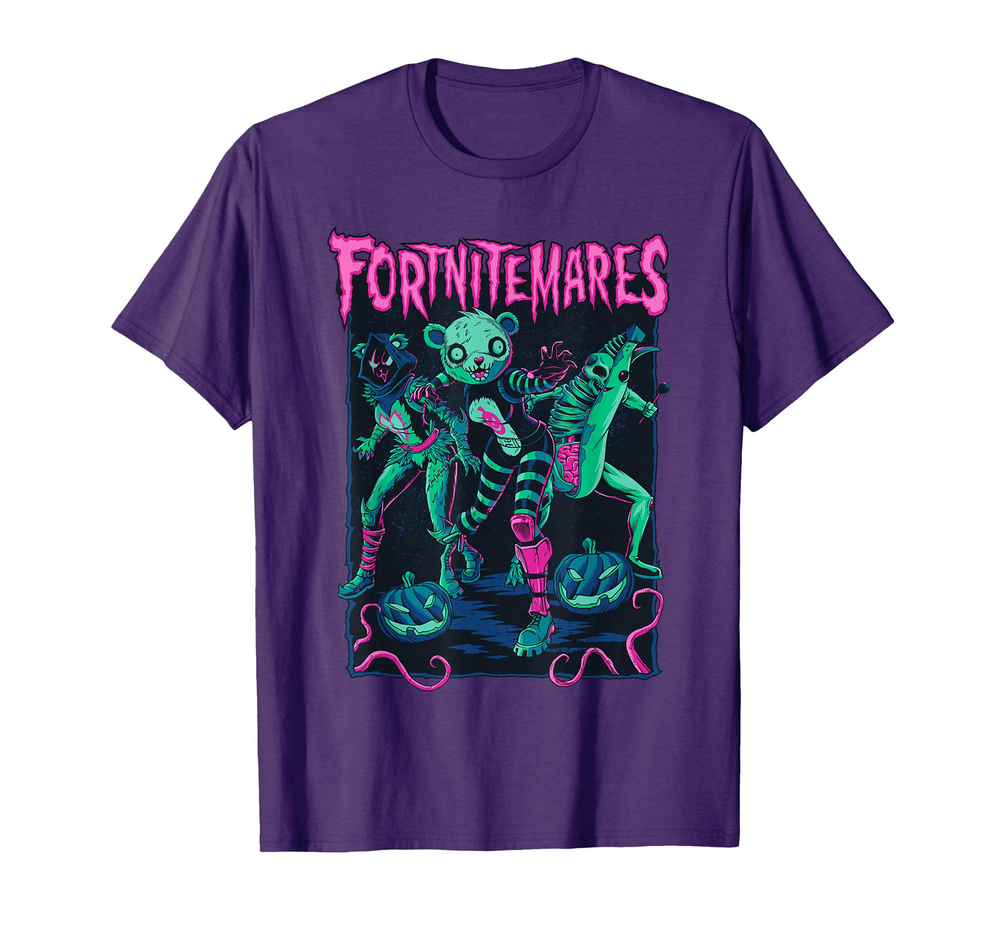 Fortnite Halloween Fortnitemares Retro Creepy Group Poster T-Shirt