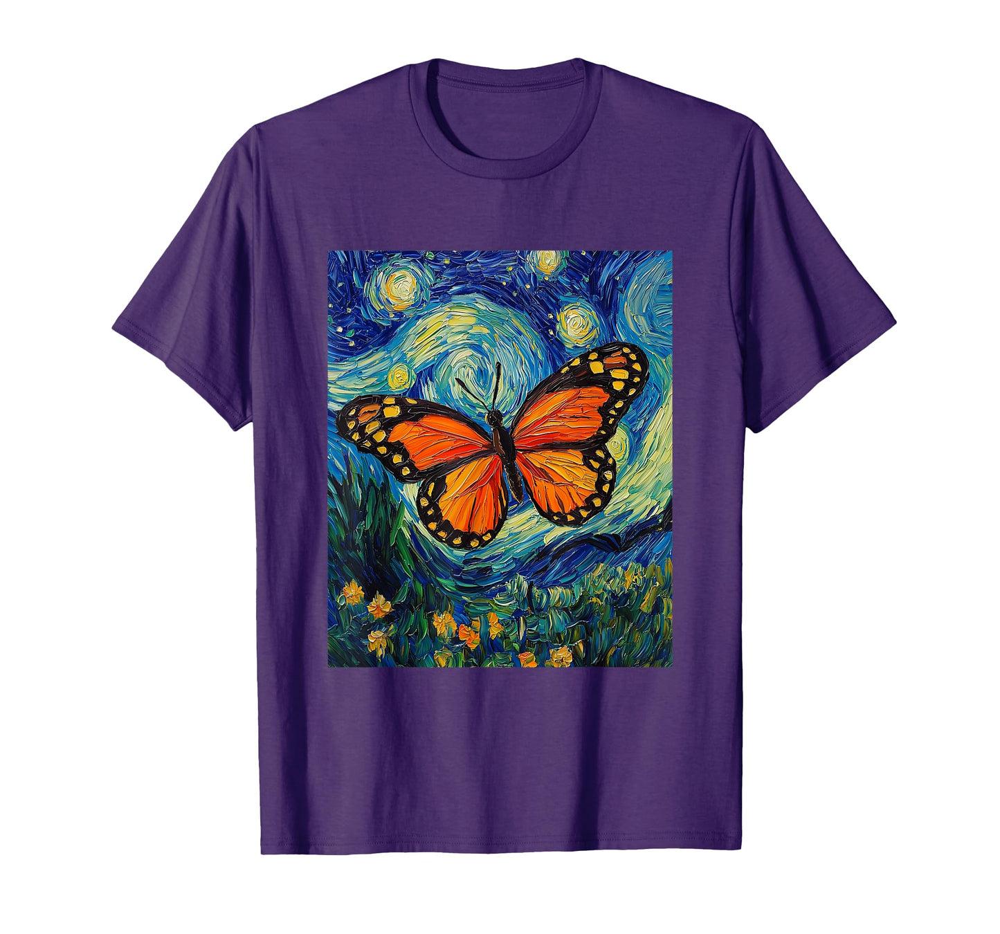 Cute Butterfly - Van Gogh Style - Starry Night T-Shirt