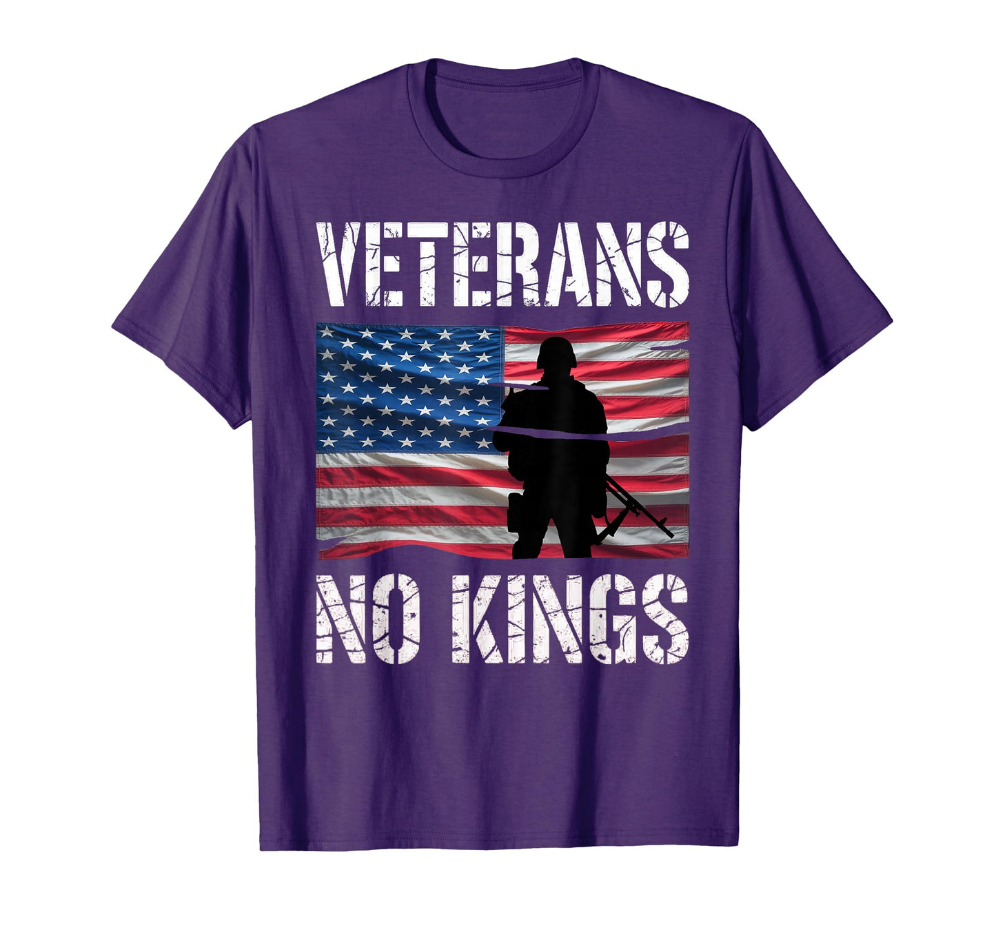 Veterans No Kings Shirt Vintage America Flag Veterans T-Shirt