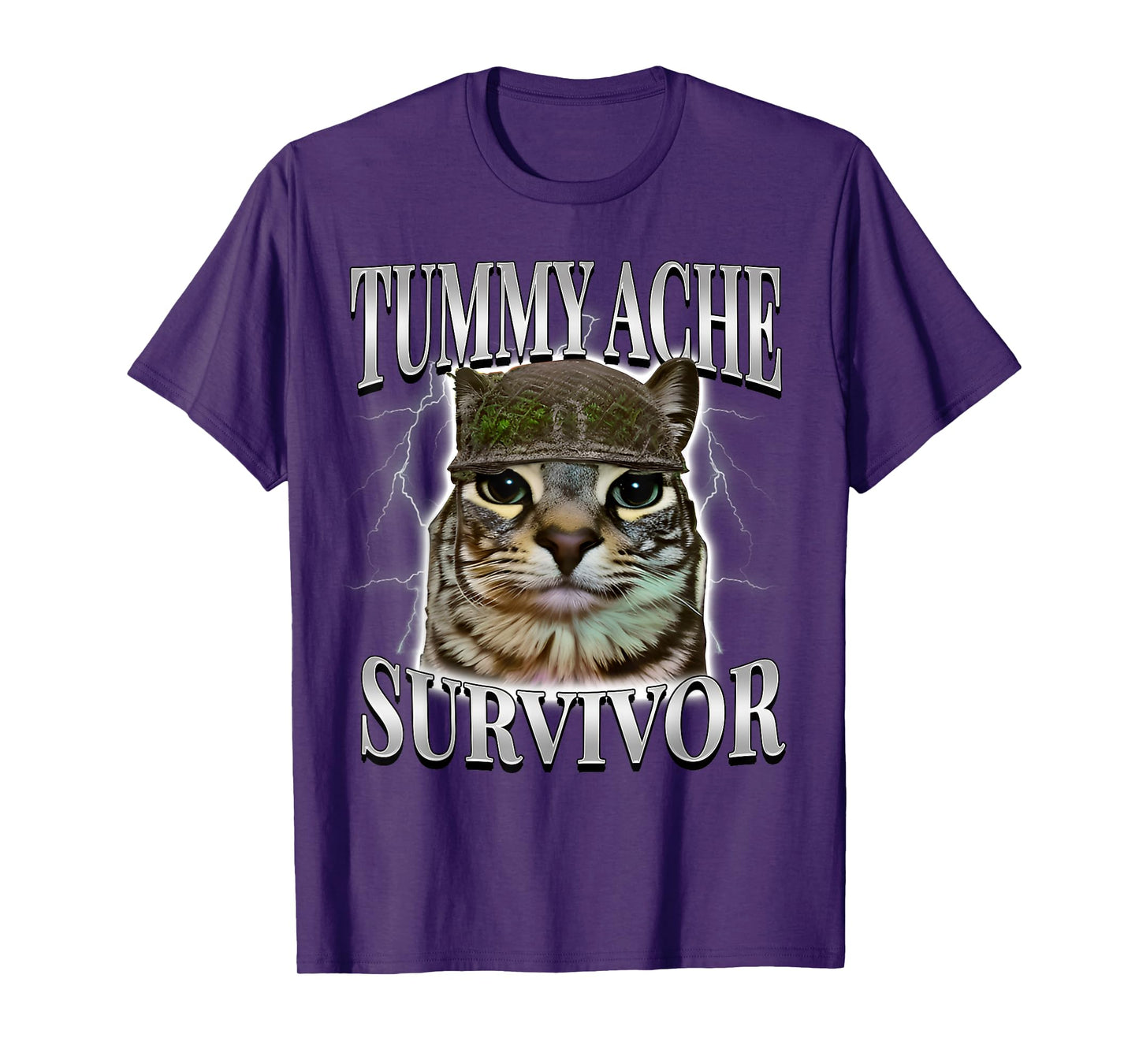 Tummy Ache Survivor Shirt Funny Meme Shirt Funny Cat Humor T-Shirt