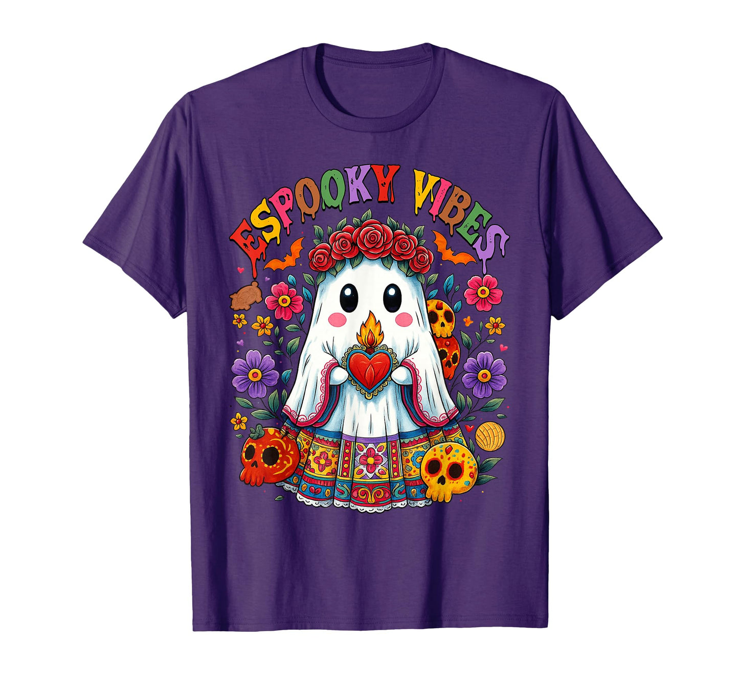 Espooky Vibes Spanish Mexican Halloween Ghost Teacher Boo T-Shirt