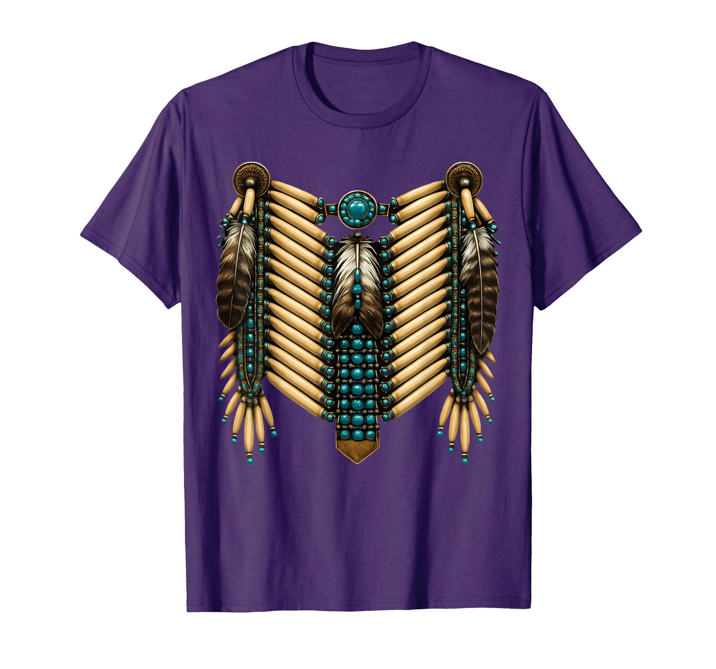 Native American Indian Bone Breastplate Graphic Costume 2025 T-Shirt