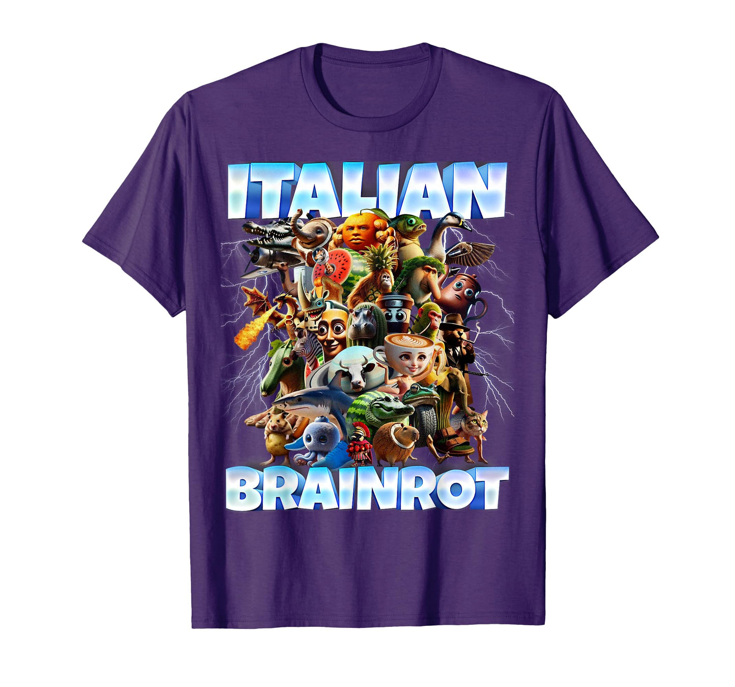 Italian Brainrot Characters Funny Meme Popular Trend Gen Z T-Shirt