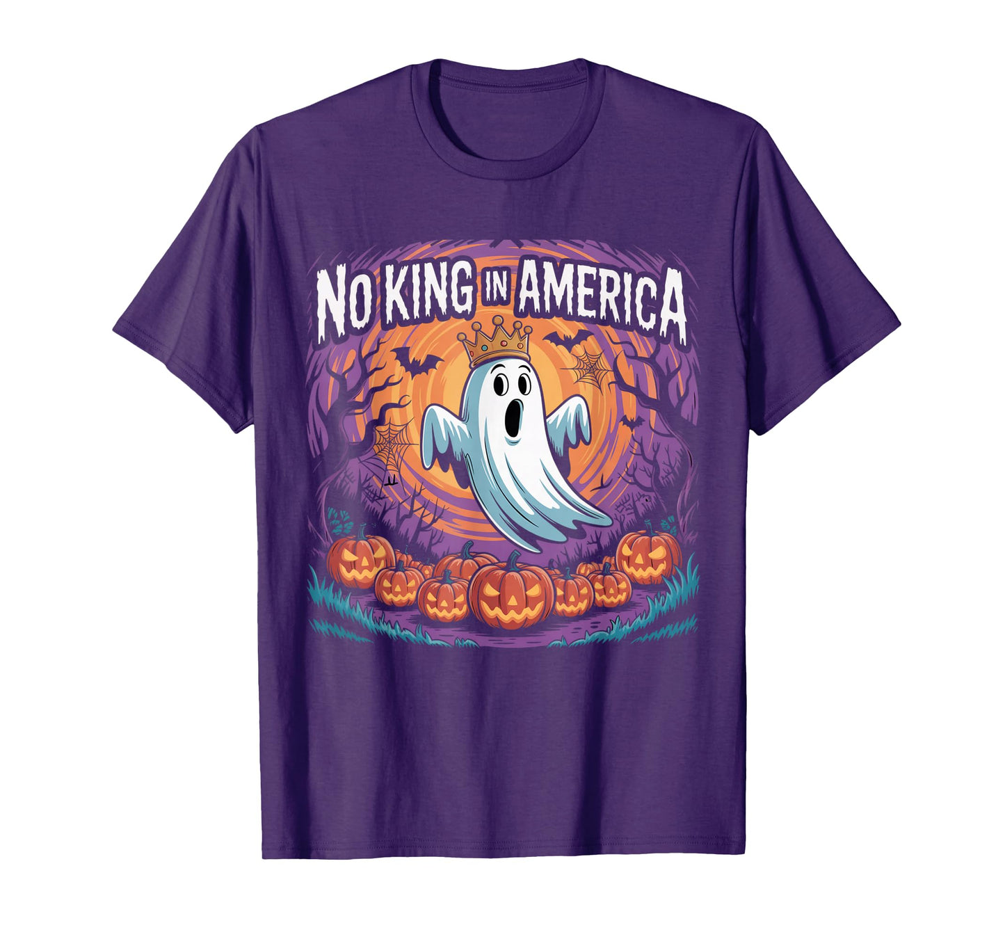 Funny Halloween No Kings in America Since 1776 Distressed T-Shirt