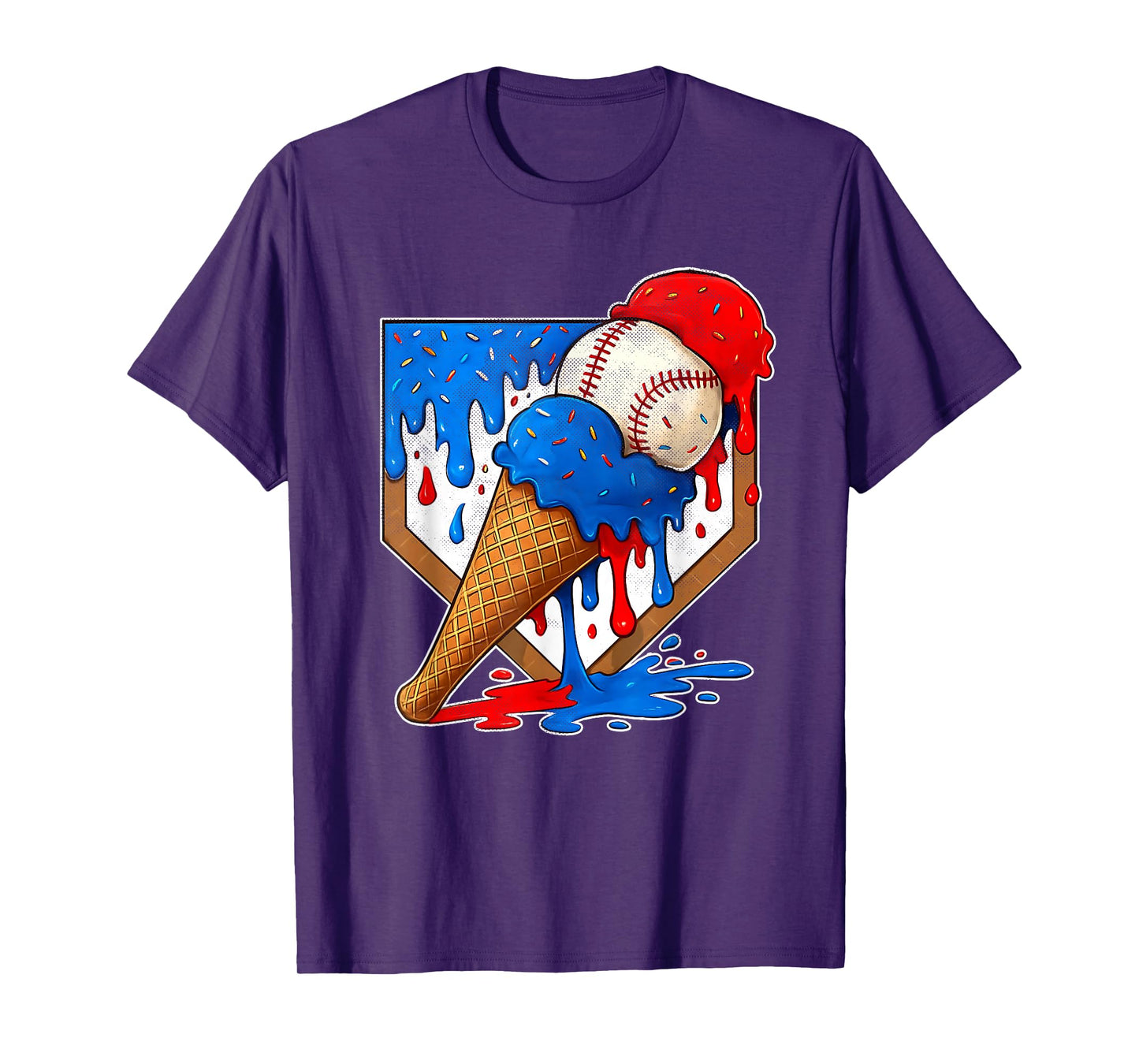 Distressed Baseball Boys Ice Cream Drip Baseball Boys Youth T-Shirt