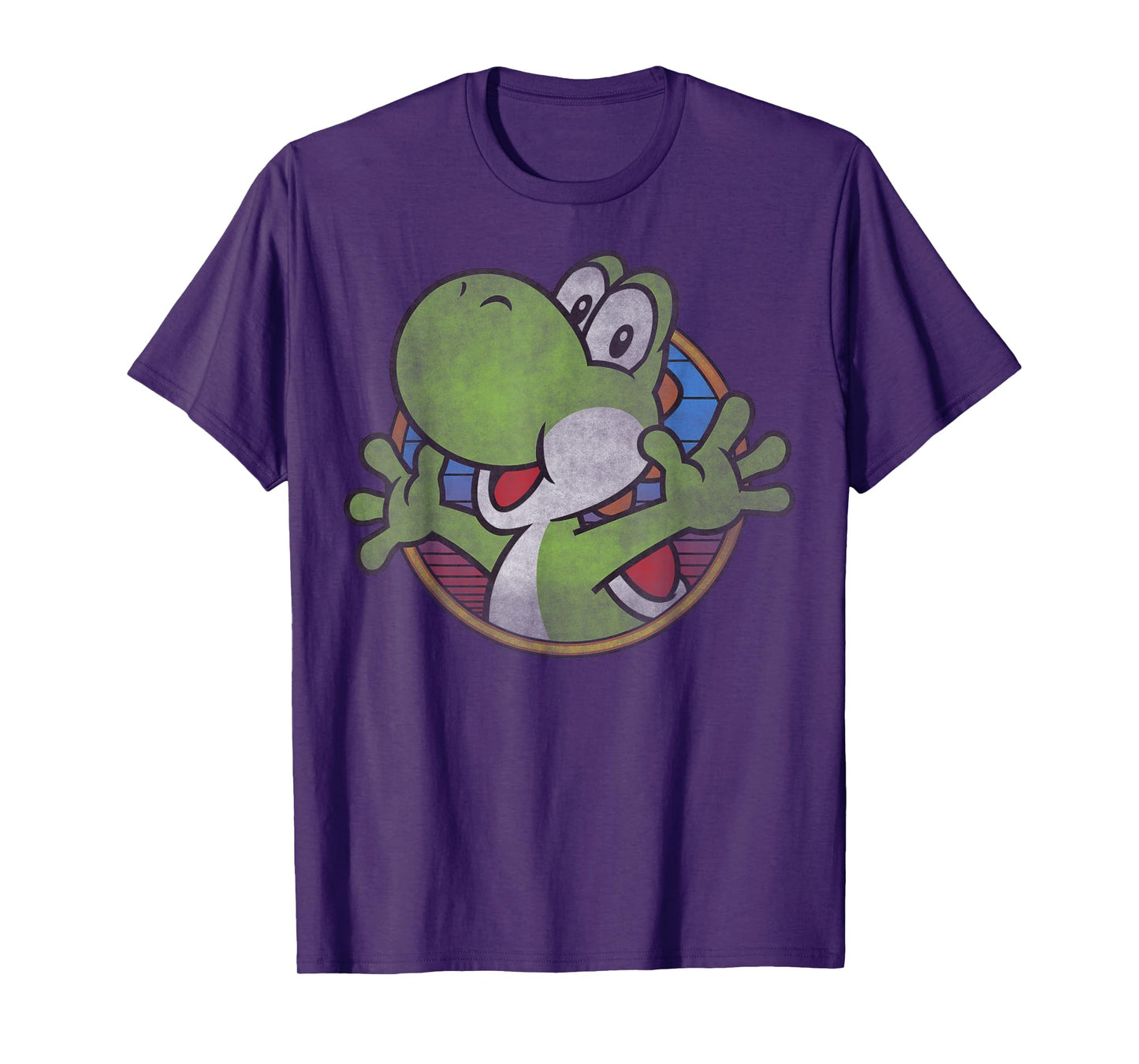 Super Mario Yoshi Color Fade Circle Logo T-Shirt