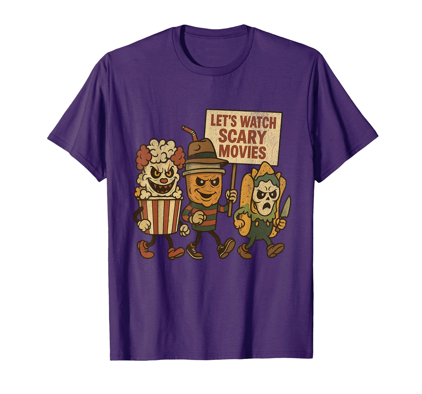 Funny Halloween Let's Watch Scary Movies Horror Fan T-Shirt