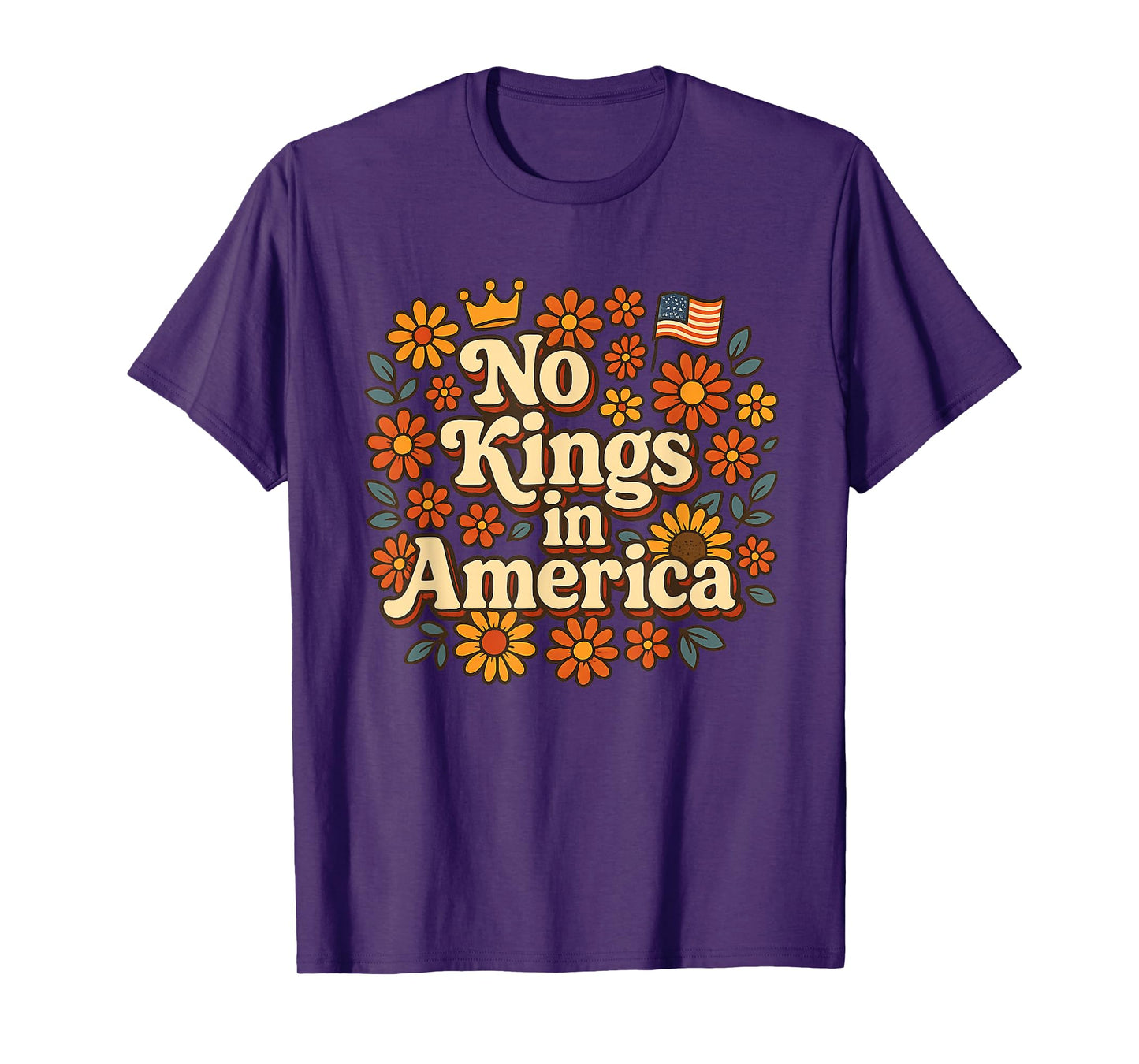 No Kings in America Floral No Kings T-Shirt