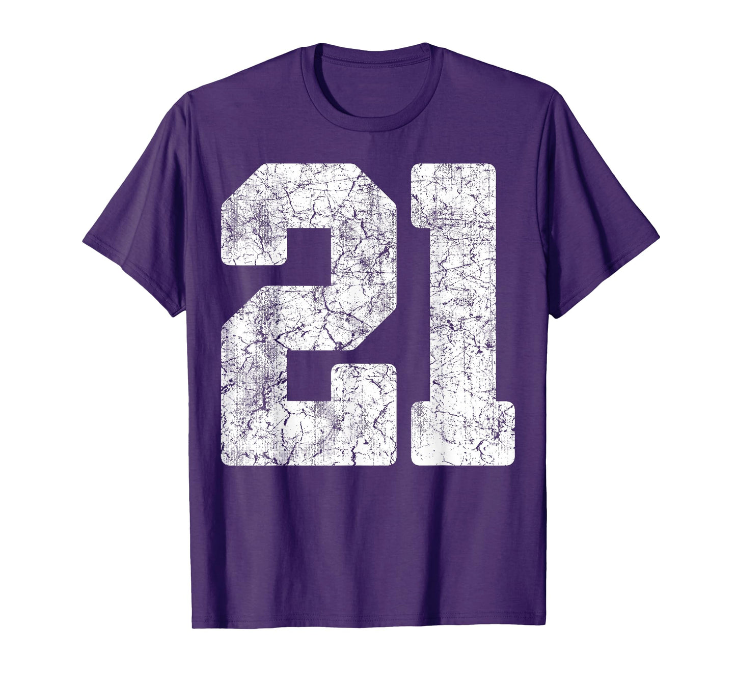Distressed White Number 21 Jersey Player Uniform #21 Grunge T-Shirt
