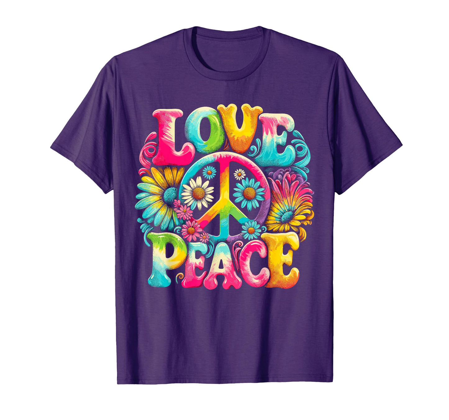 Hippie Peace Sign Love Tie Dye Hippie T-Shirt