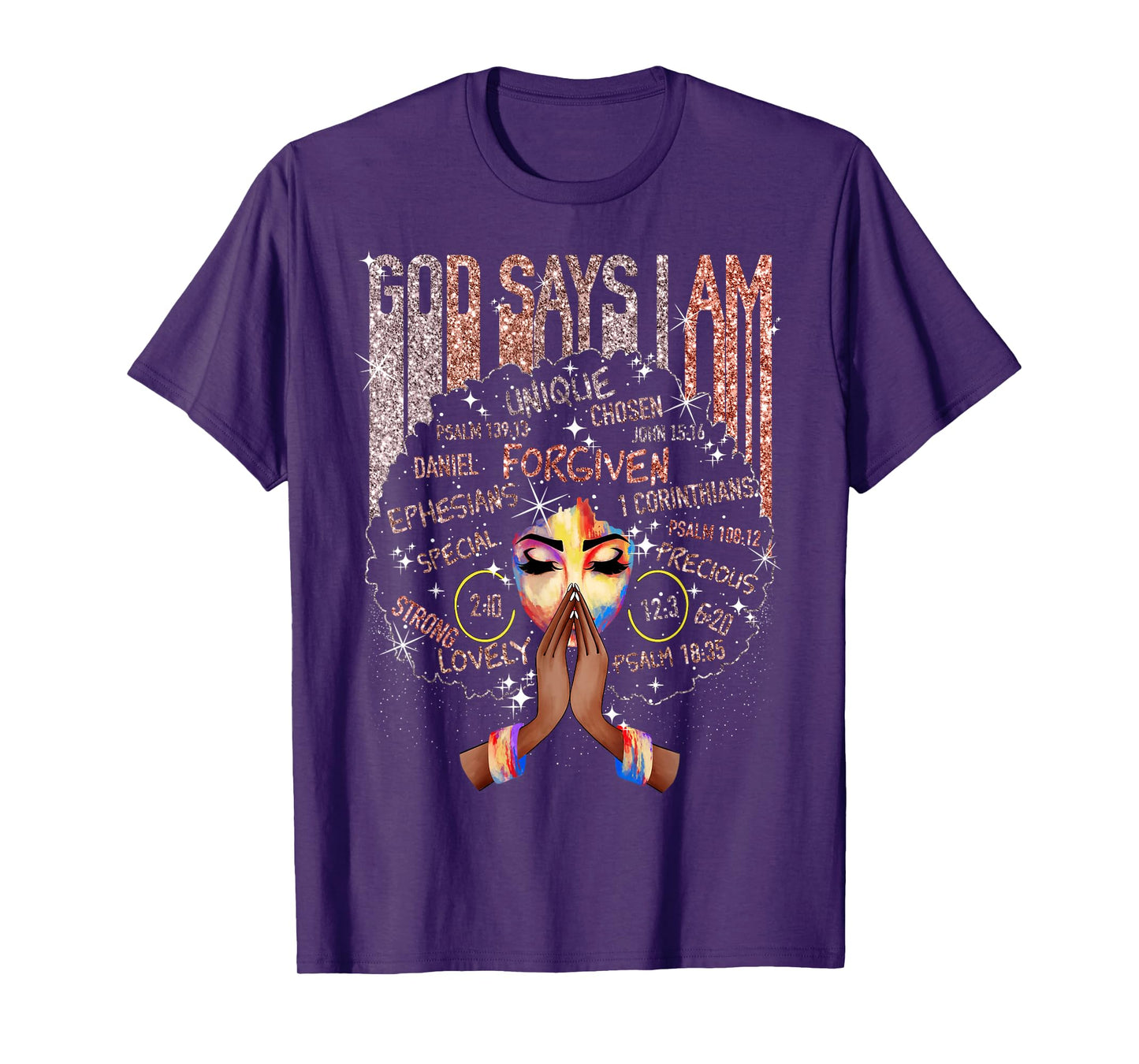 Black Girl God Says I Am Black Melanin History Month Pride T-Shirt