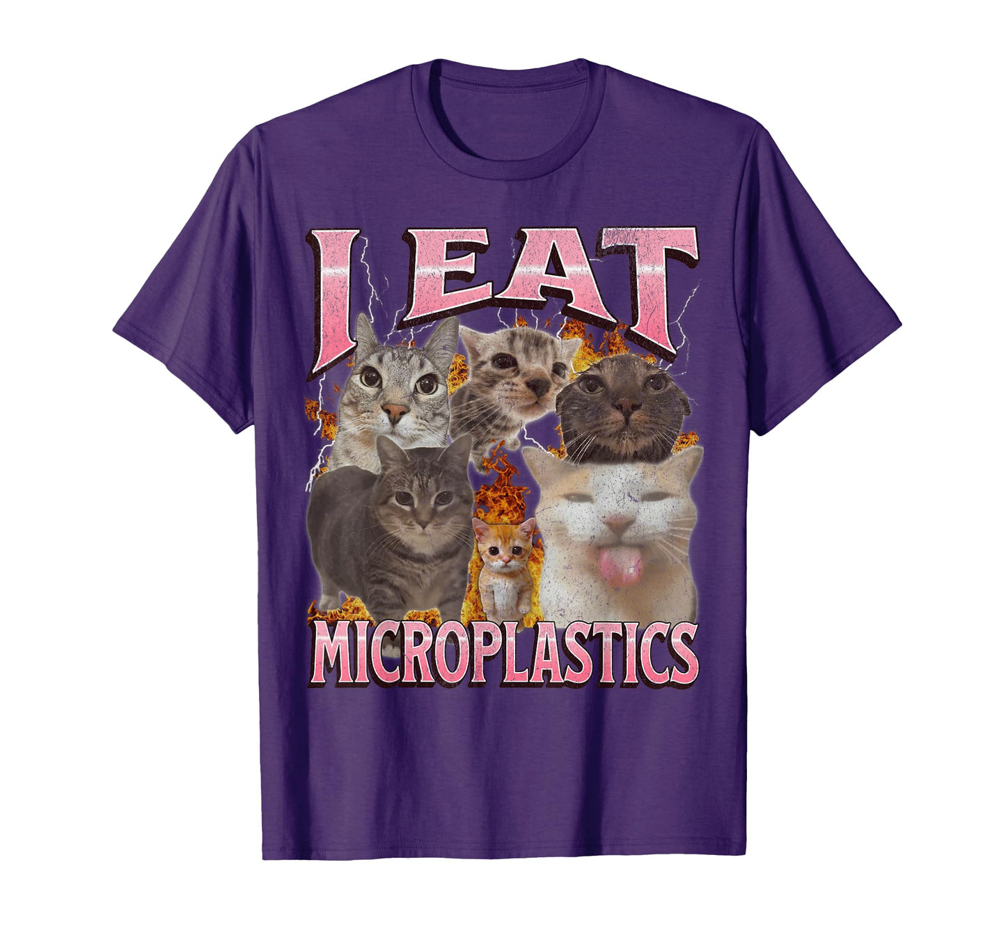 I Eat Microplastics Funny Cat Meme Bootleg Graphic T-Shirt for Men Women