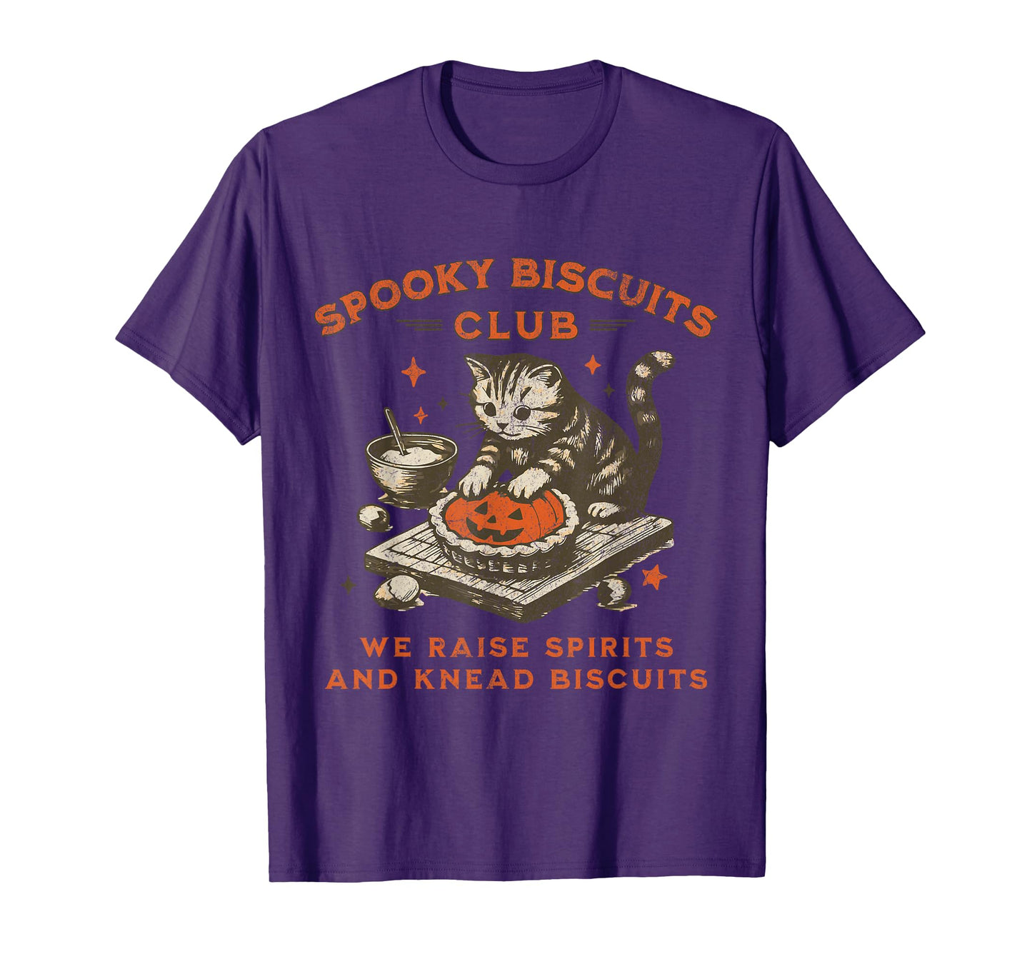 Spooky Biscuits Club Cat, Funny Halloween Baking Tee T-Shirt