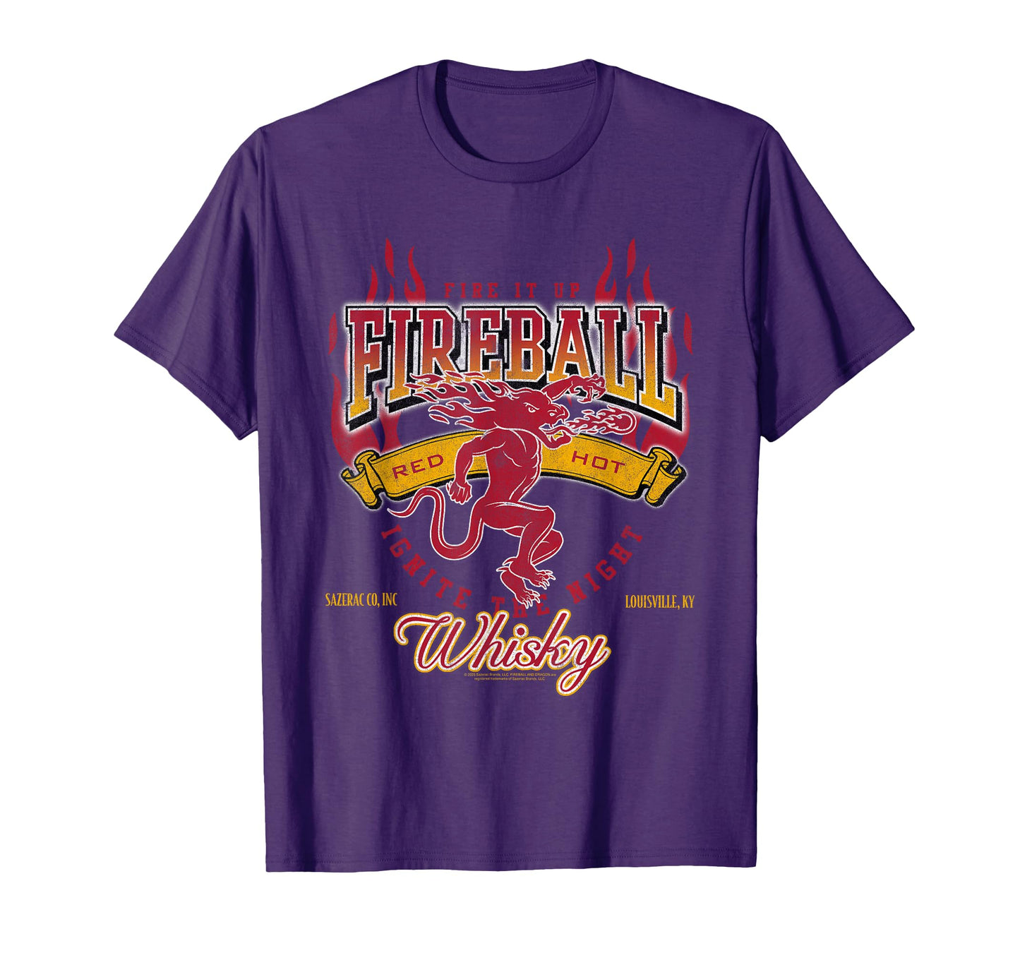 Fireball Cinnamon Whisky Athletic Style Logo T-Shirt