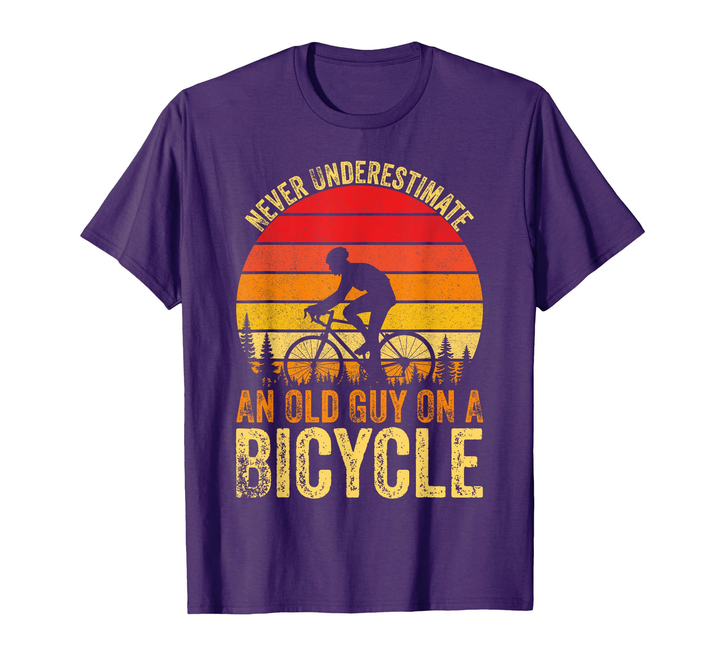 Never Underestimate An Old Guy On A Bicycle Vintage Cycling T-Shirt