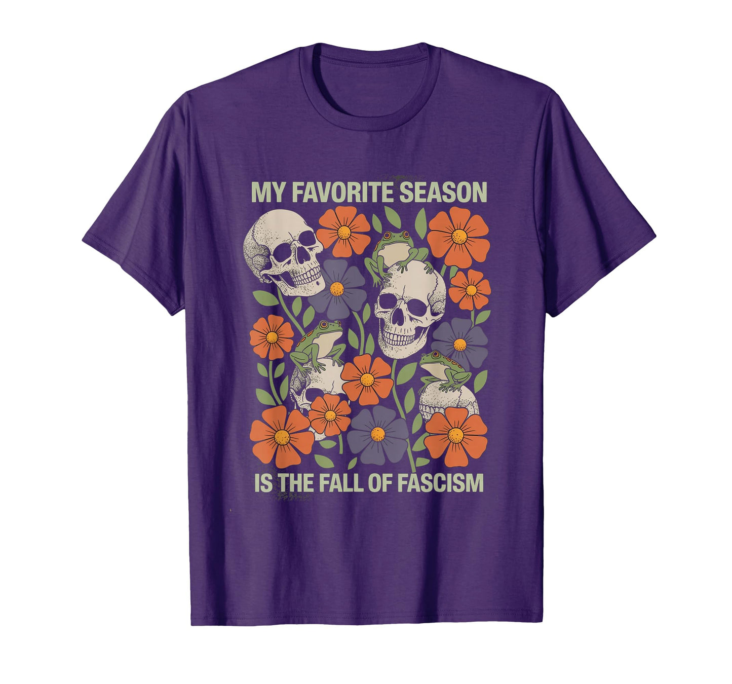 Resistance Frog Retro Floral Groovy No Kings Protest Resist T-Shirt