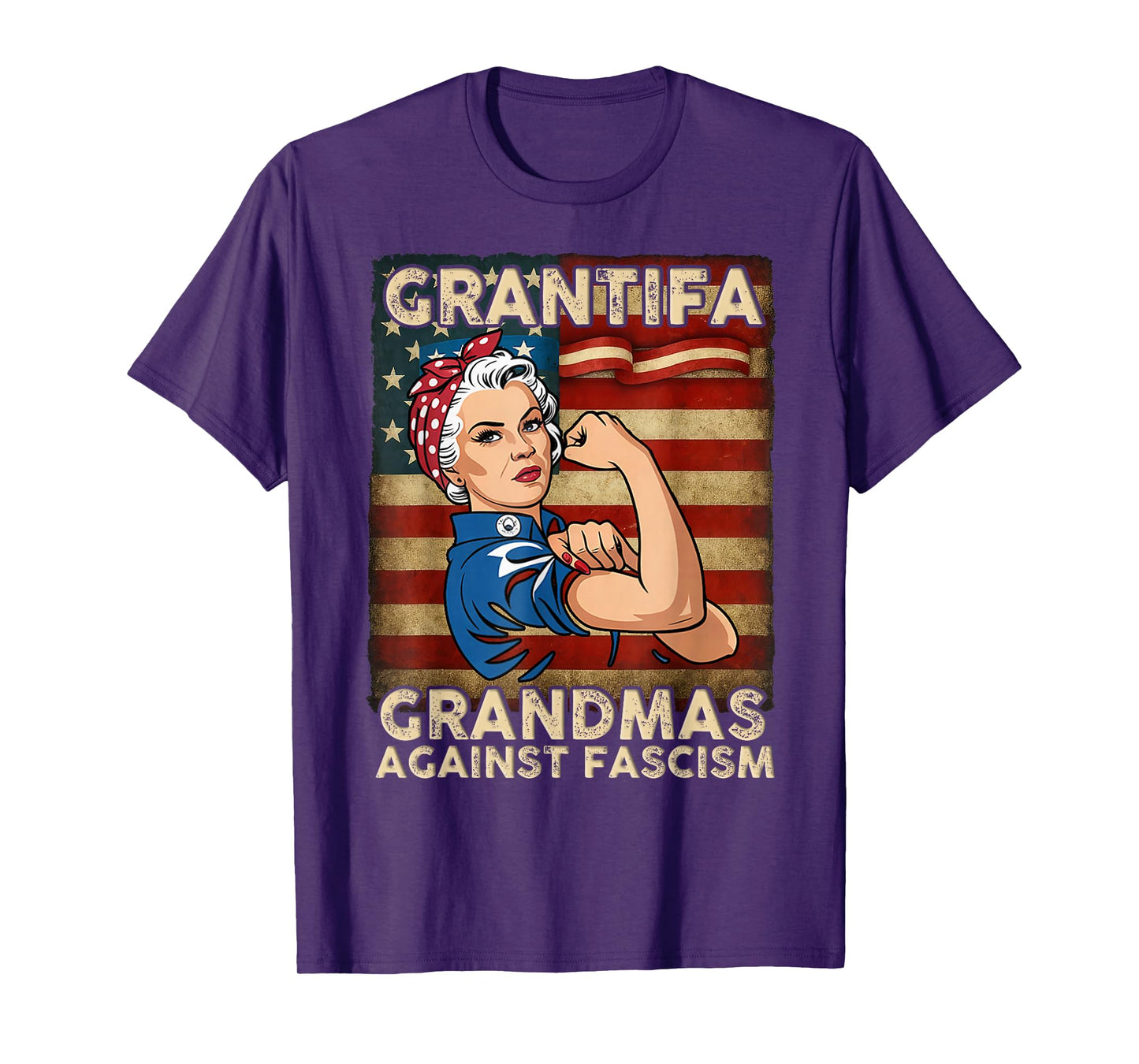 Retro Grantifa Grandmas Against Fascism Flag Resist No Kings T-Shirt