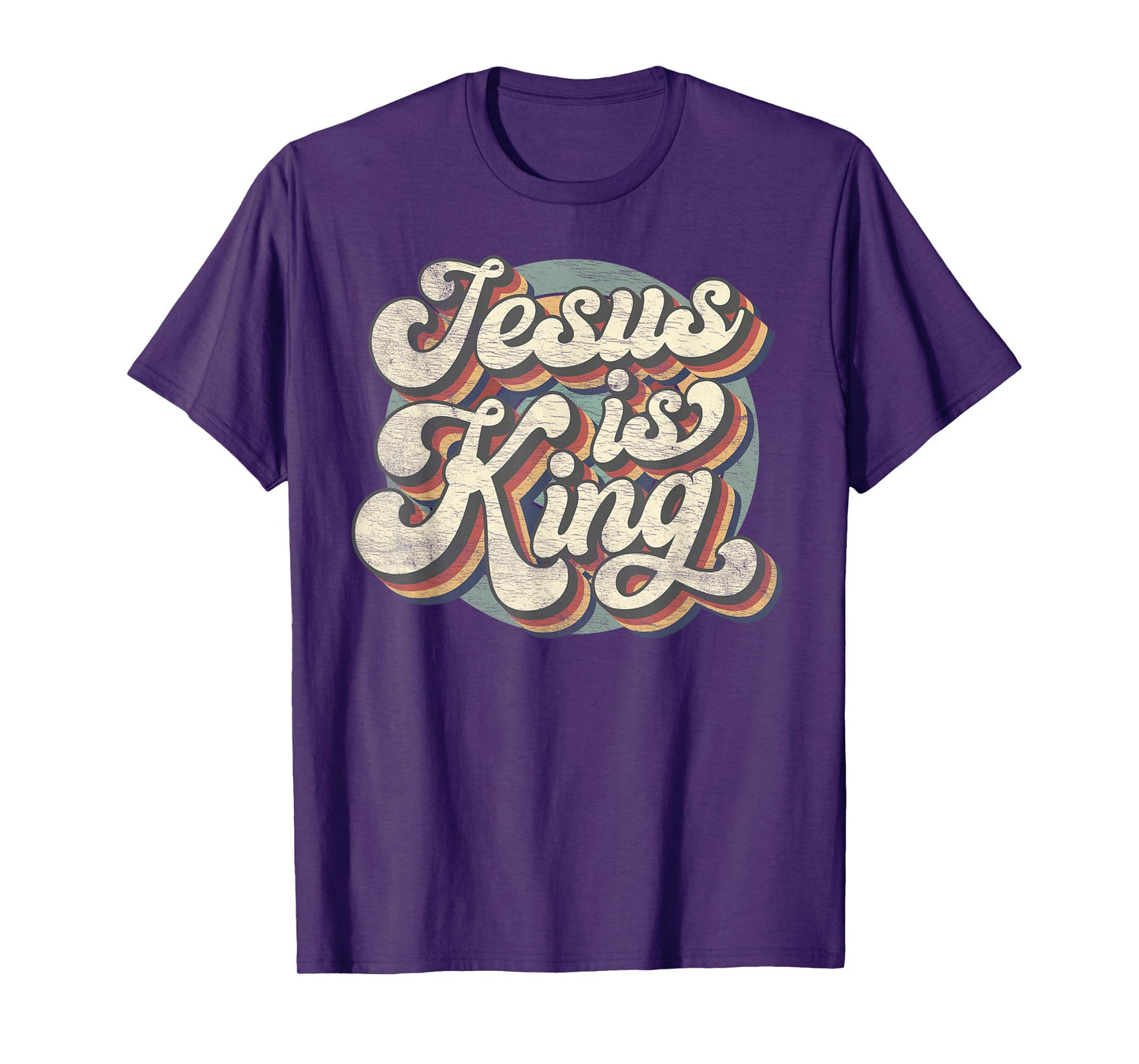 Retro Jesus Is King Christian Bible Religious Mens Womens T-Shirt