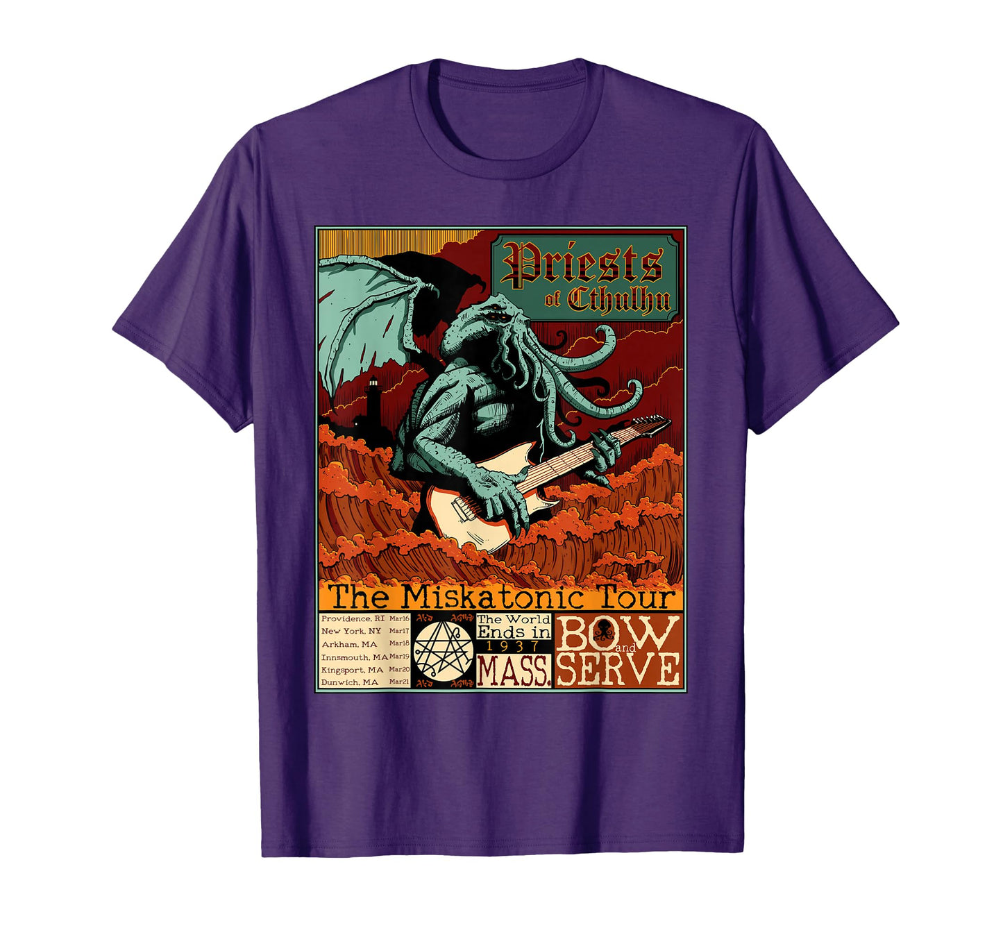 Miskatonic Cthulhu Great Rock Cosmic Horror Metal Concert T-Shirt