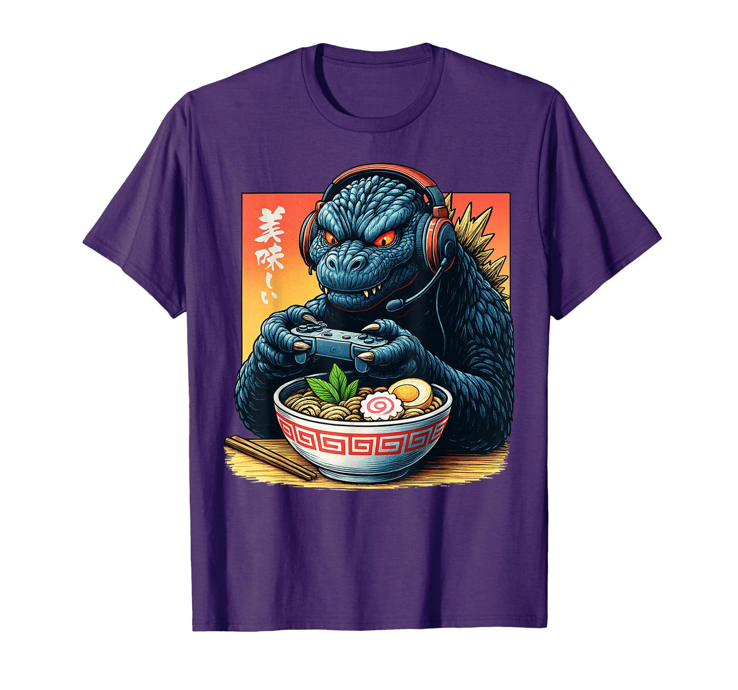 Funny Eating Ramen Japanese Monster Game Lover Birthday T-Shirt