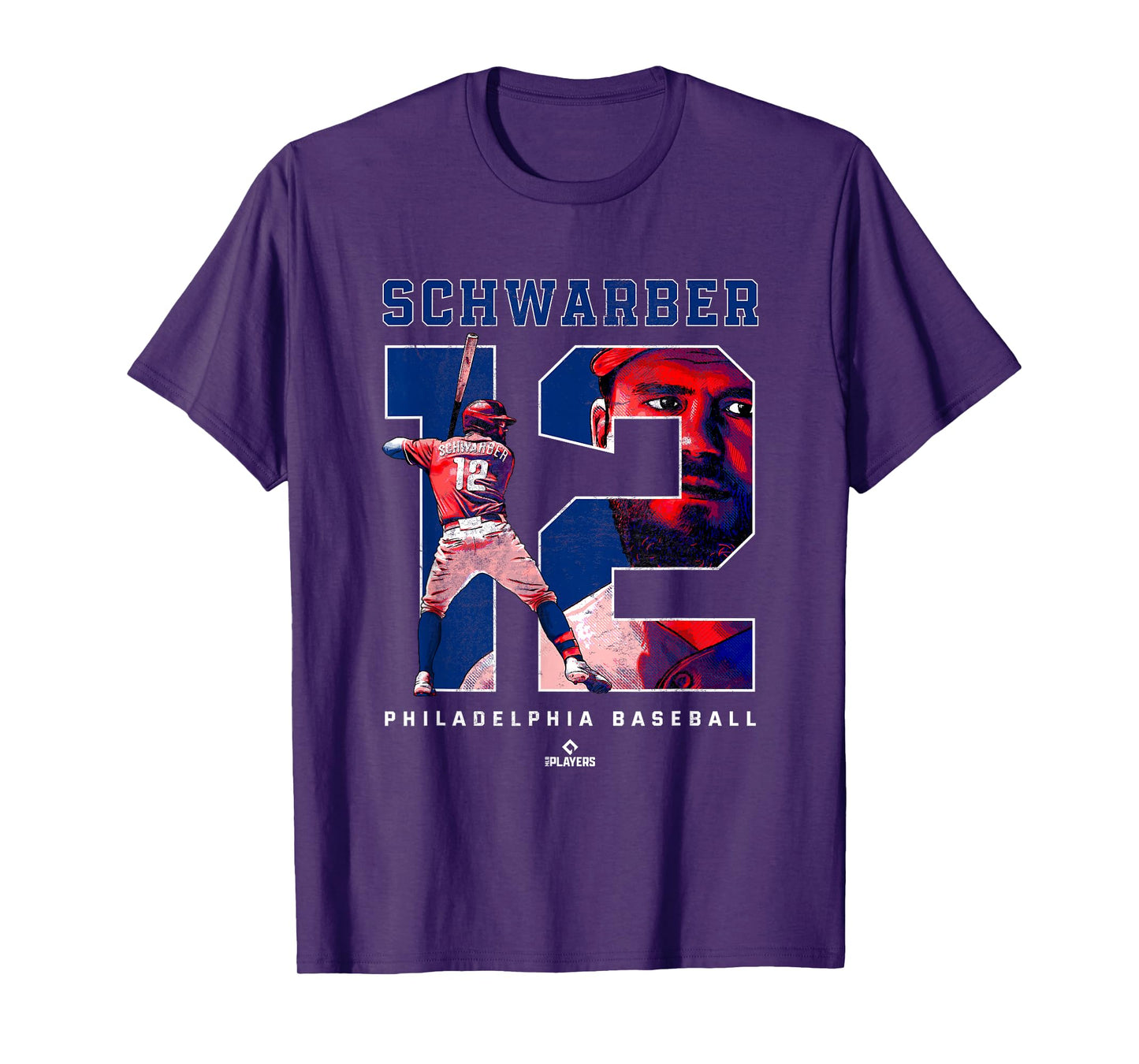 Number and Portrait Kyle Schwarber Philadelphia MLBPA T-Shirt