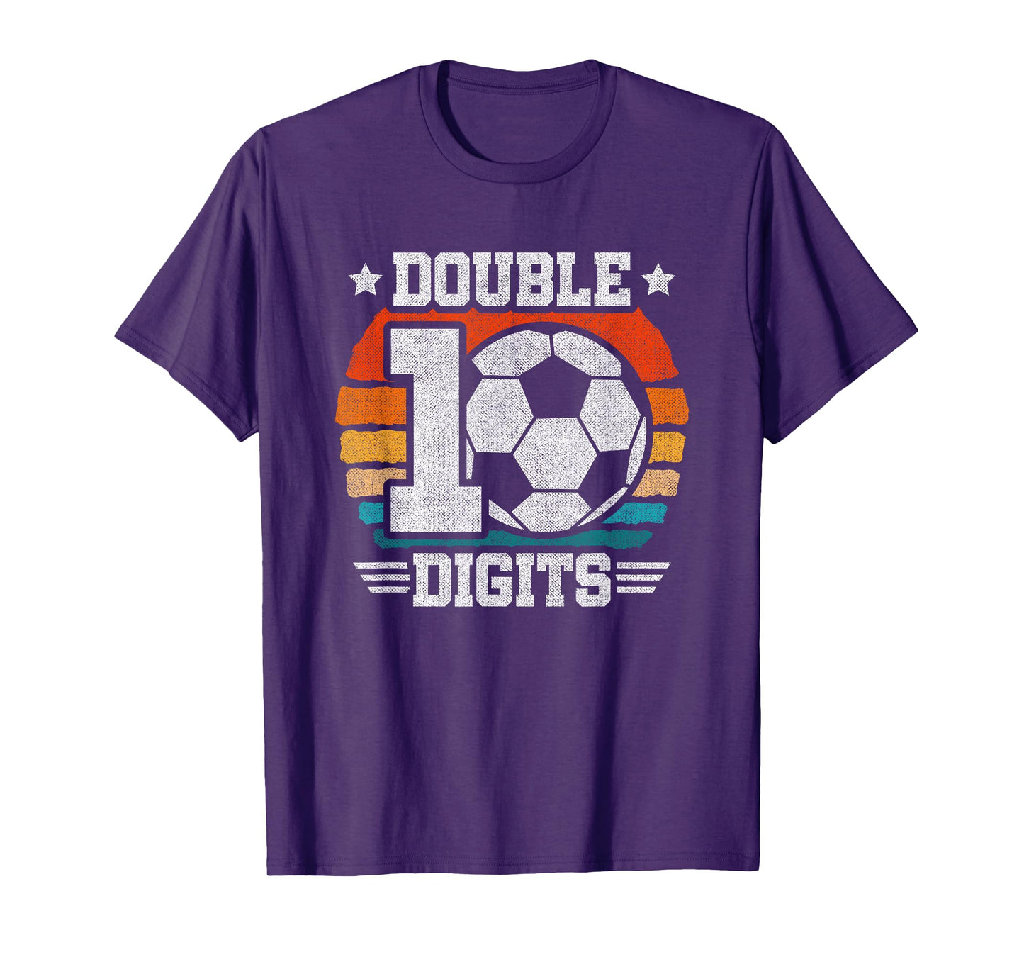 10th Birthday Double Digits - Soccer 10 Year Old Birthday T-Shirt
