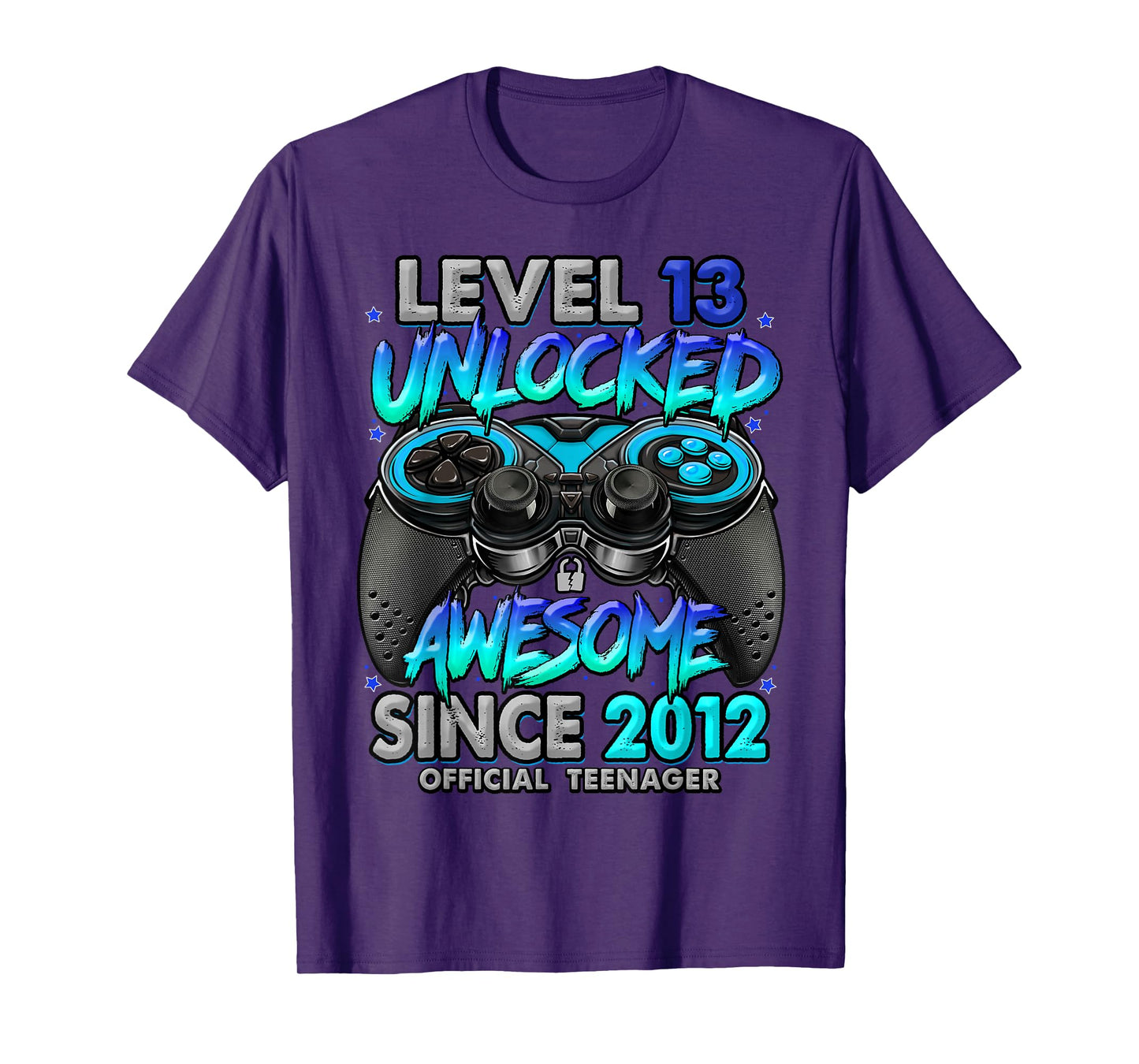 Level 13 Unlocked Awesome Since 2012 13th Birthday Gaming T-Shirt