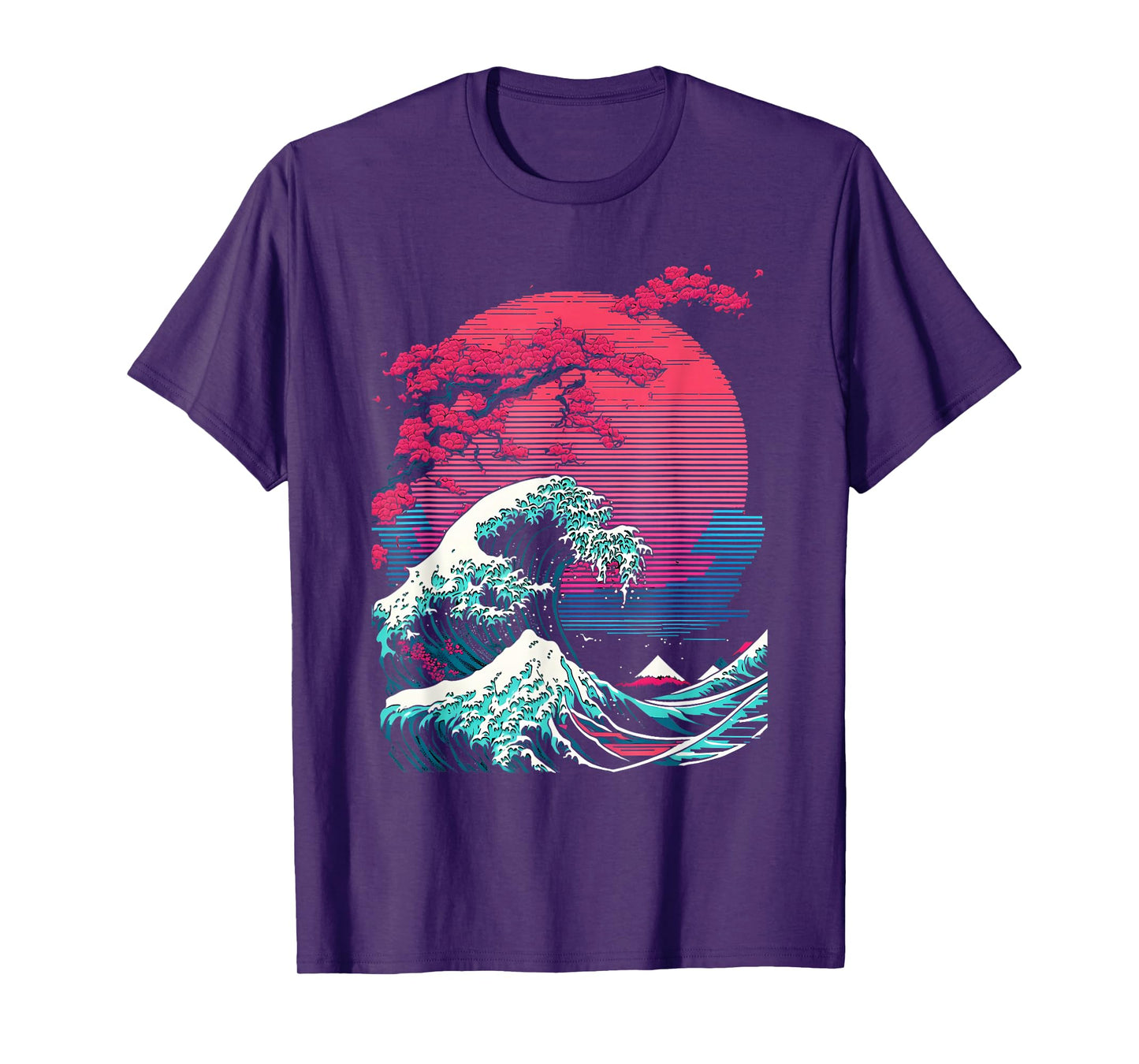 Great Wave off Kanagawa Retro Glitch Aesthetic Vaporwave T-Shirt