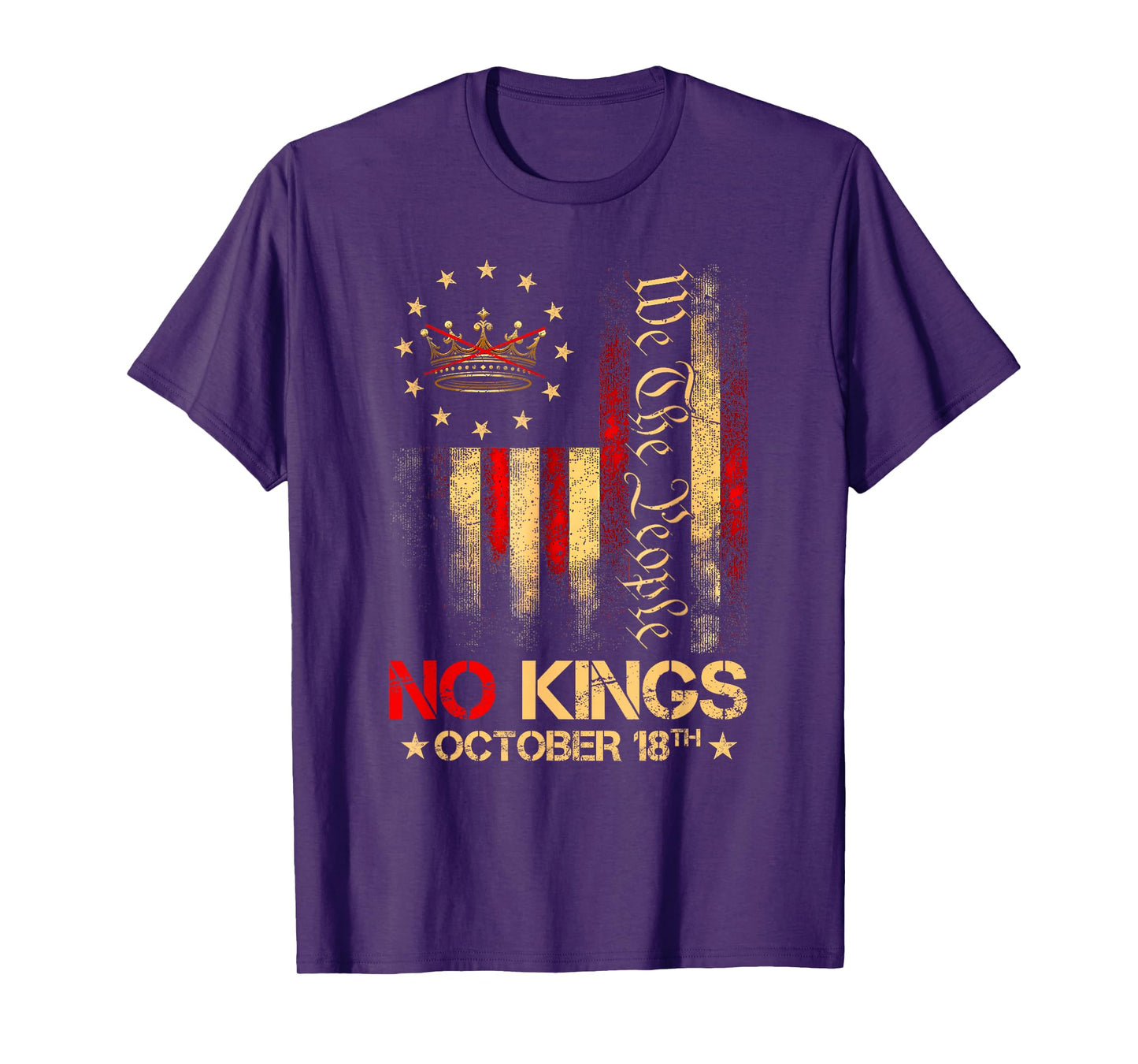No Kings Shirt Vintage America Flag 1776 October 18 T-Shirt